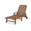 POLYWOOD Nautical Chaise with Arms & Wheels in Teak