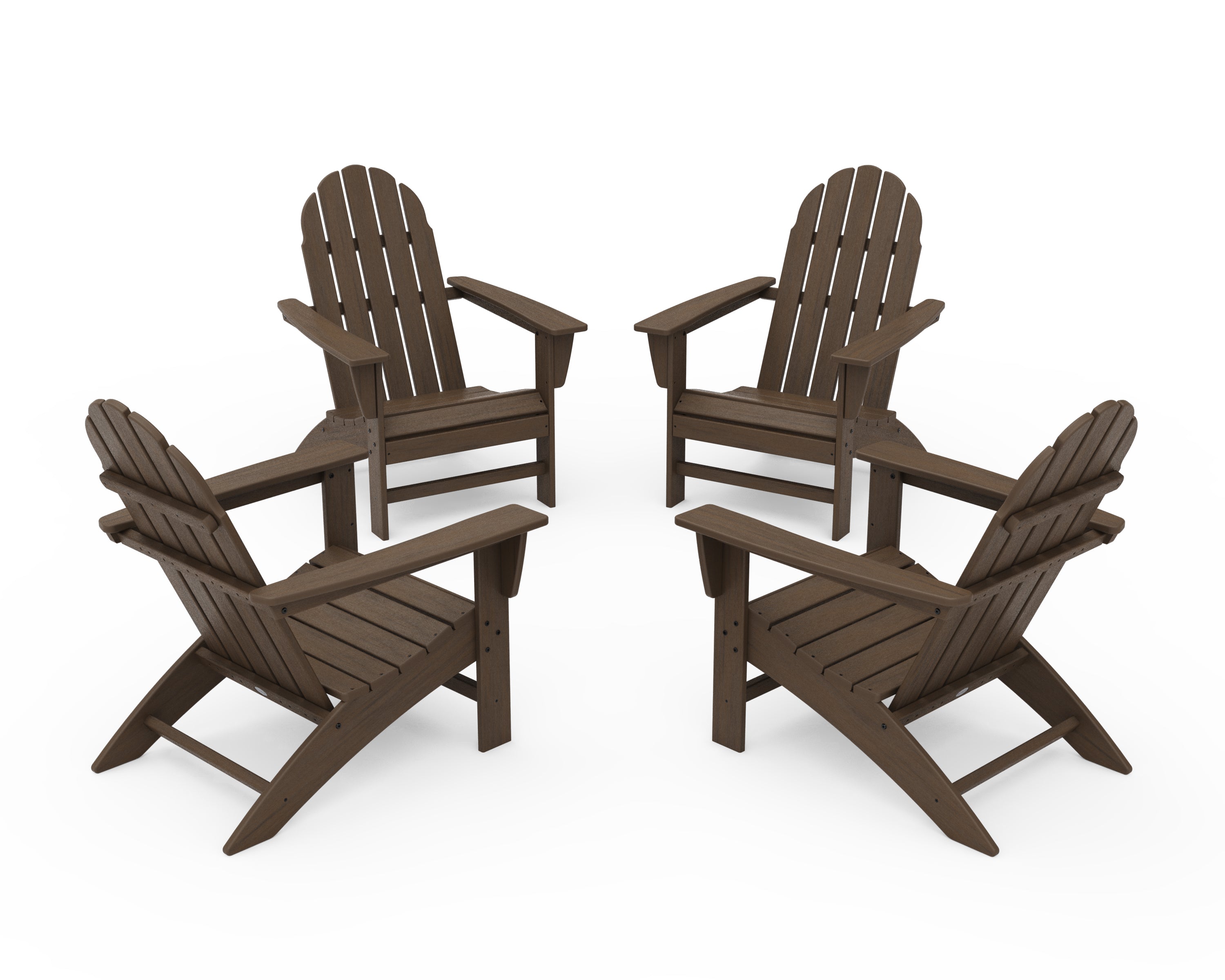 POLYWOOD Vineyard 4-Piece Adirondack Conversation Set in Kona