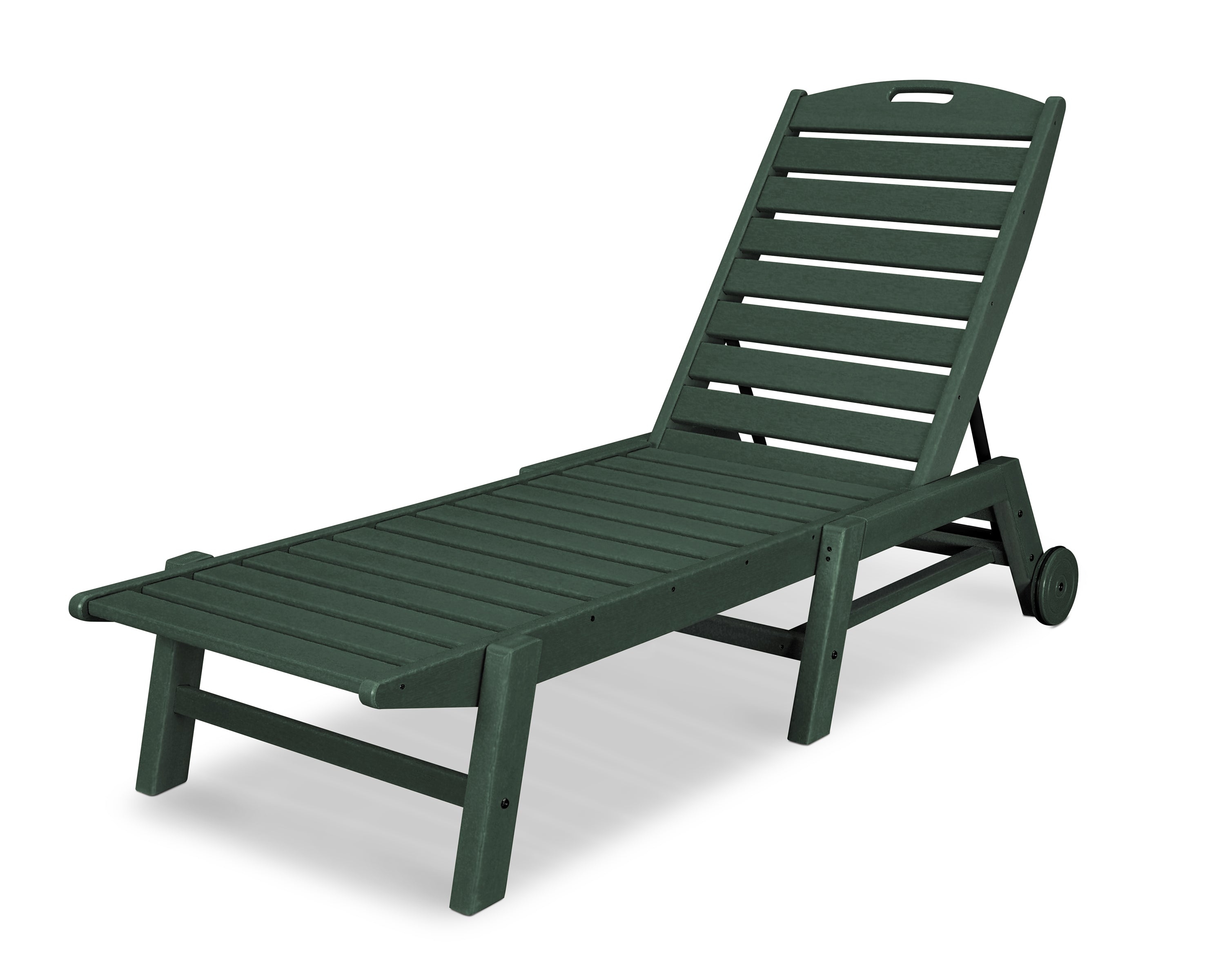 POLYWOOD® Nautical Chaise with Wheels in Green