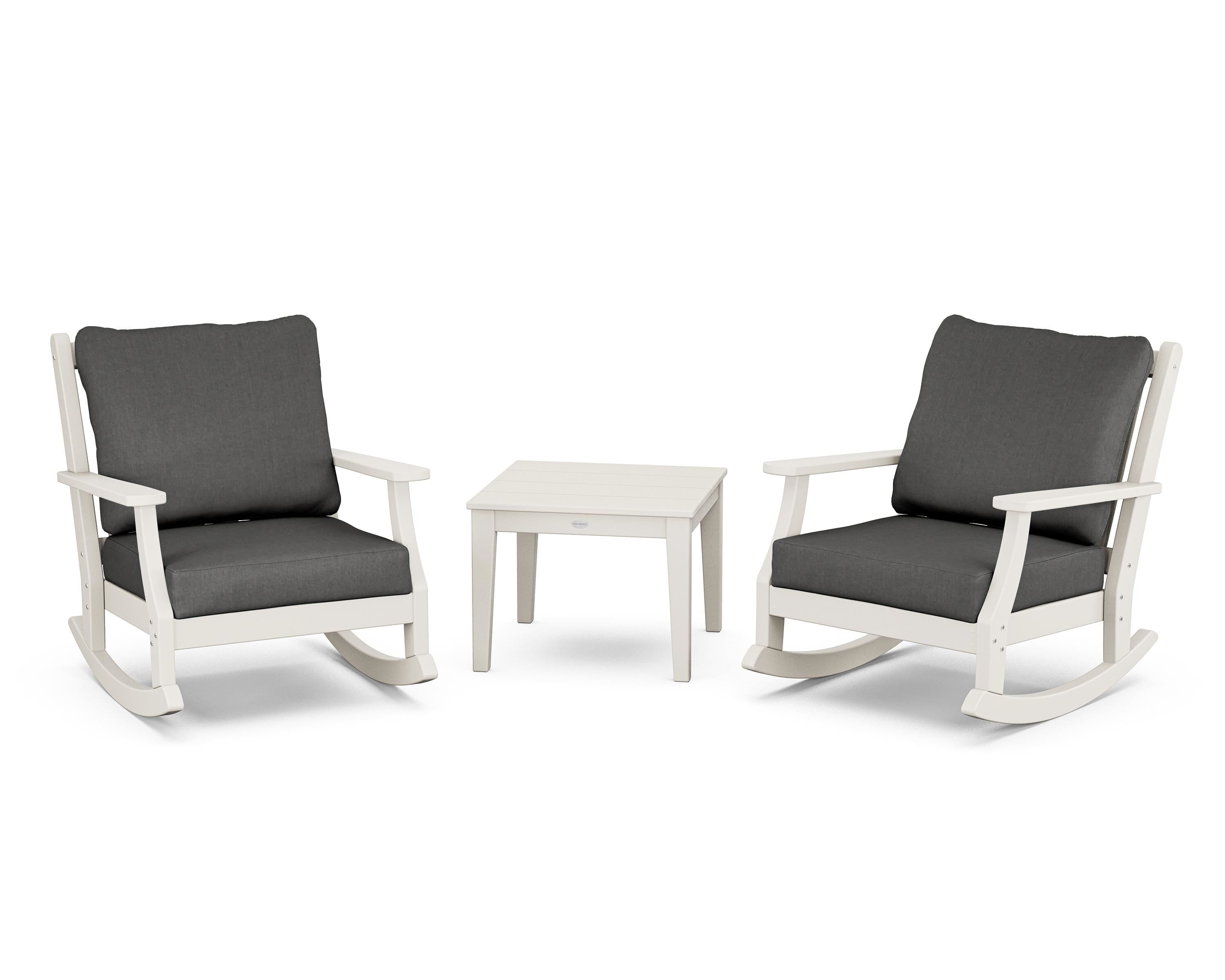 Country Living Wovendale 3-Piece Deep Seating Rocker Set in Sand / Spectrum Carbon