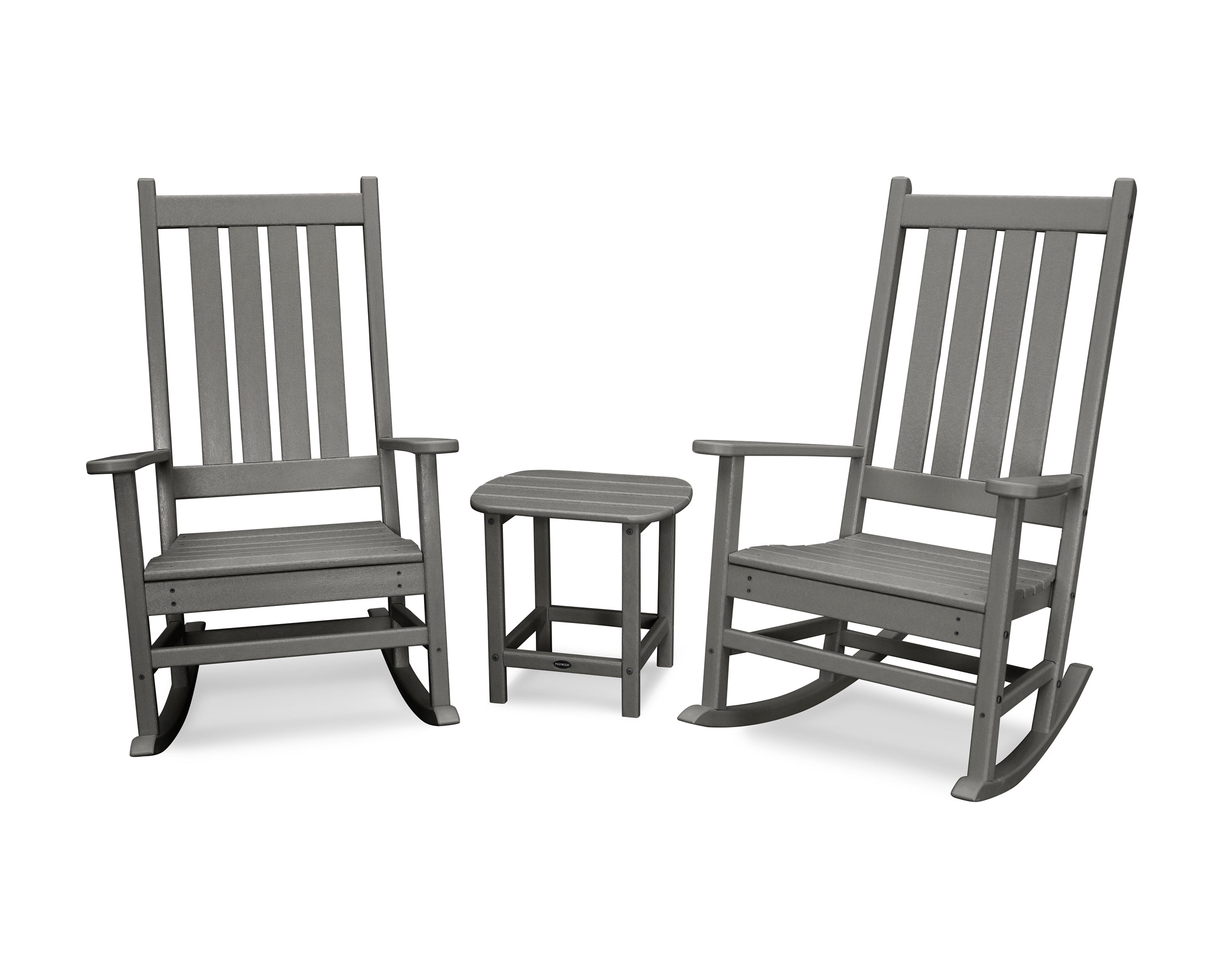 POLYWOOD® Vineyard 3-Piece Rocking Set in Slate Grey