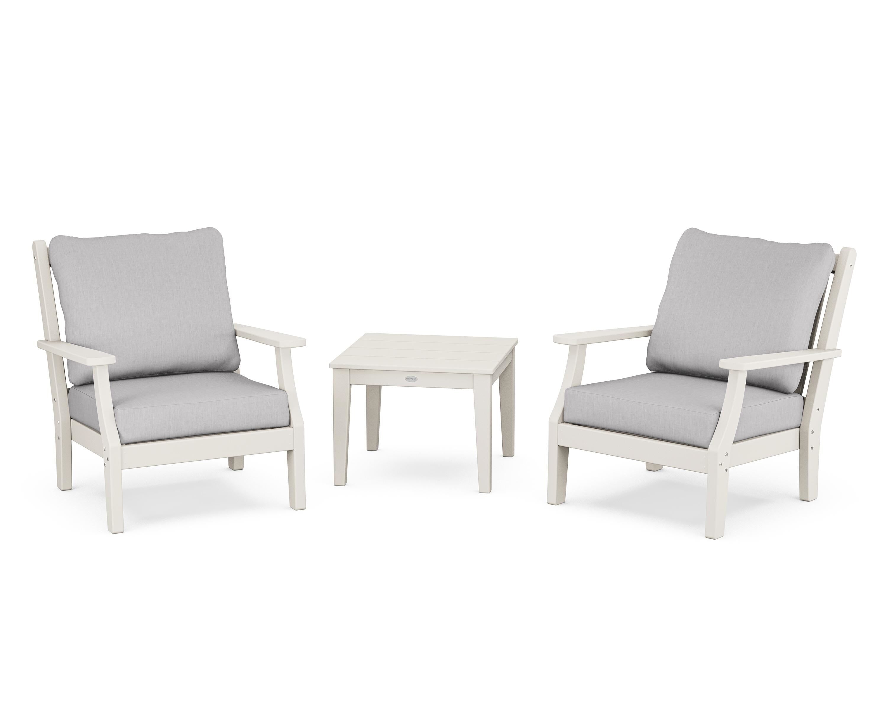 Country Living Wovendale 3-Piece Deep Seating Set in Sand / Granite