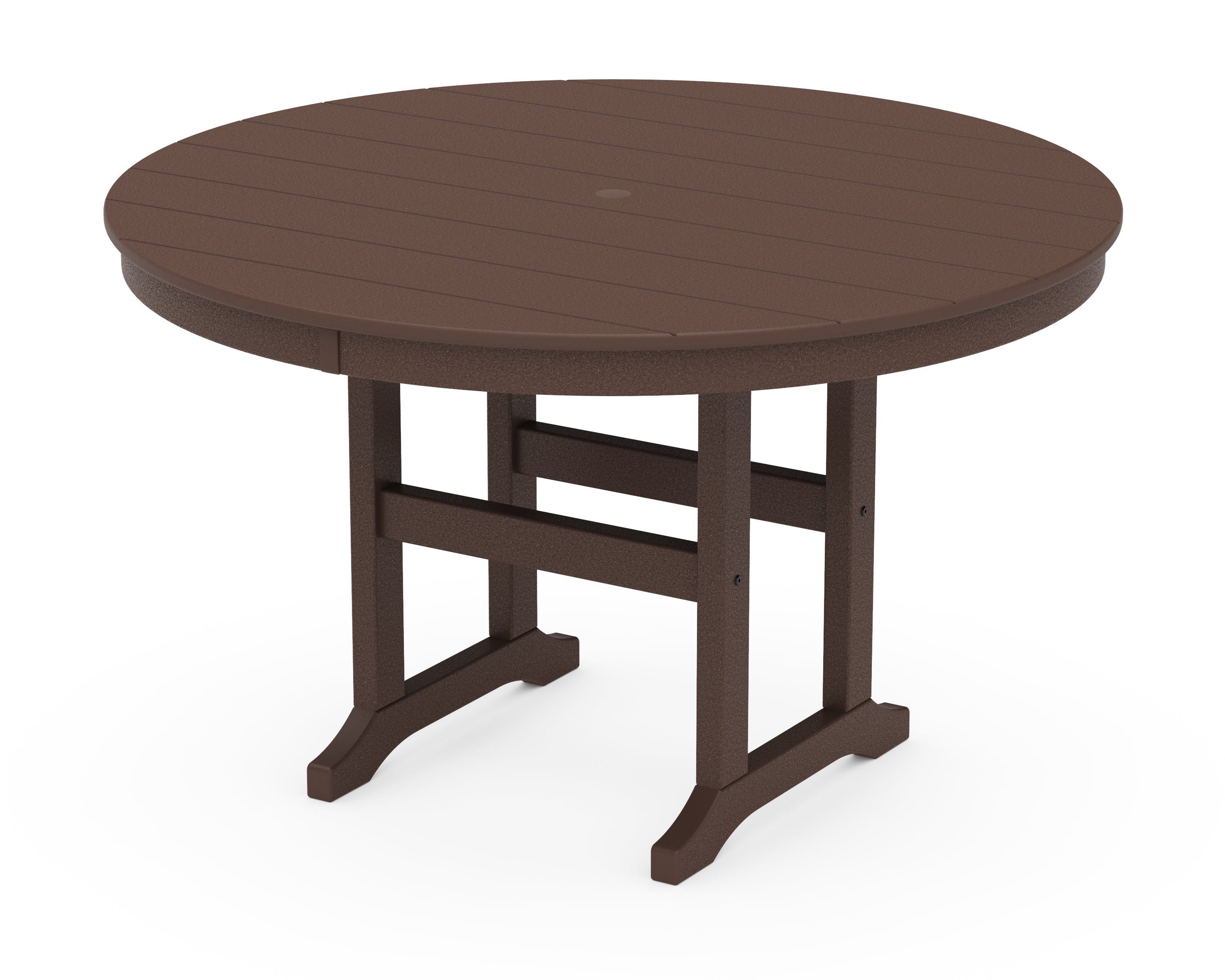 POLYWOOD 48" Round Farmhouse Dining Table in Mahogany