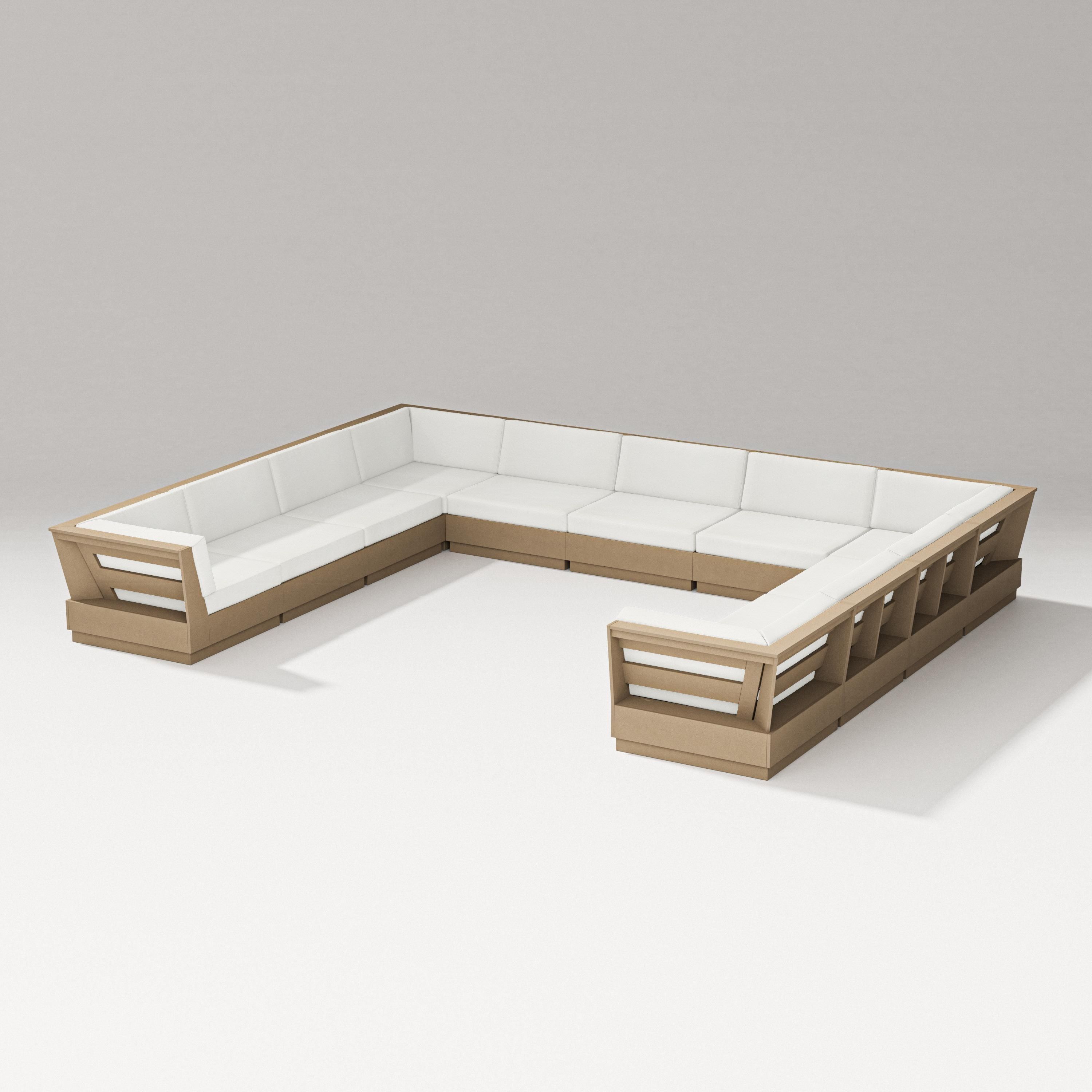 PW Designer Series Elevate Large U-Shaped Sectional in Vintage Sahara / Natural Linen
