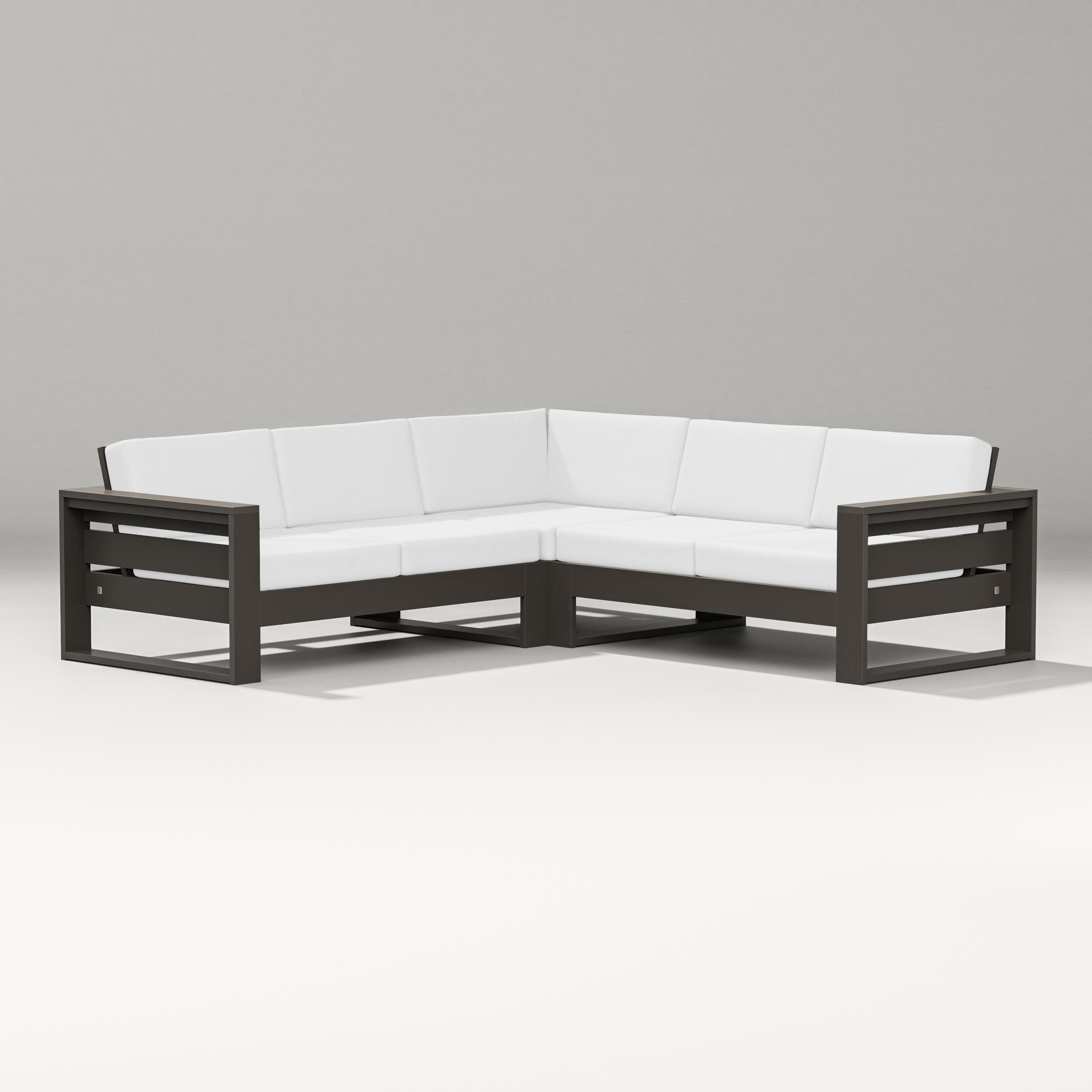 PW Designer Series Latitude Corner Sectional in Vintage Coffee / Natural