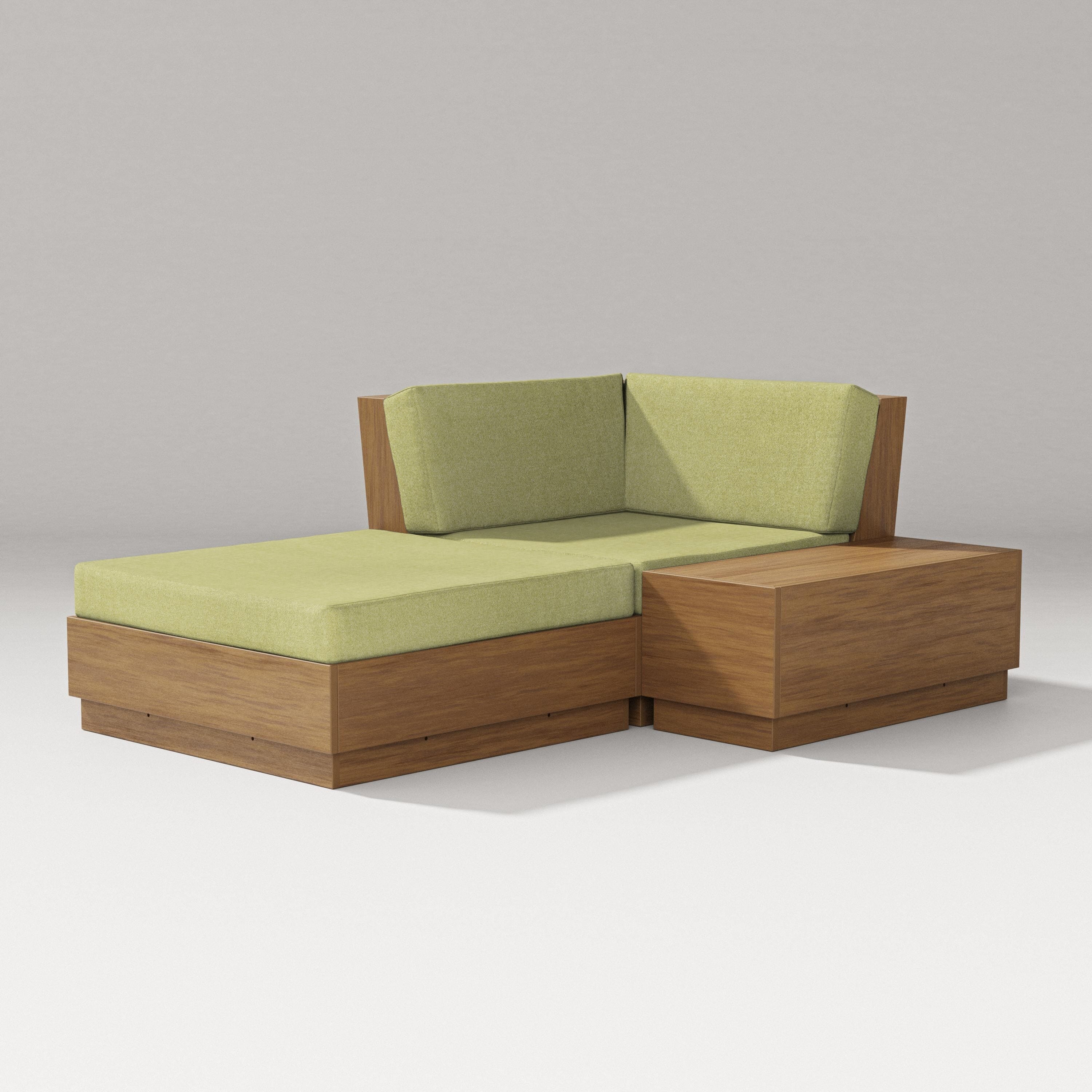 PW Designer Series Elevate Corner Chaise in Natural / Chartreuse Boucle