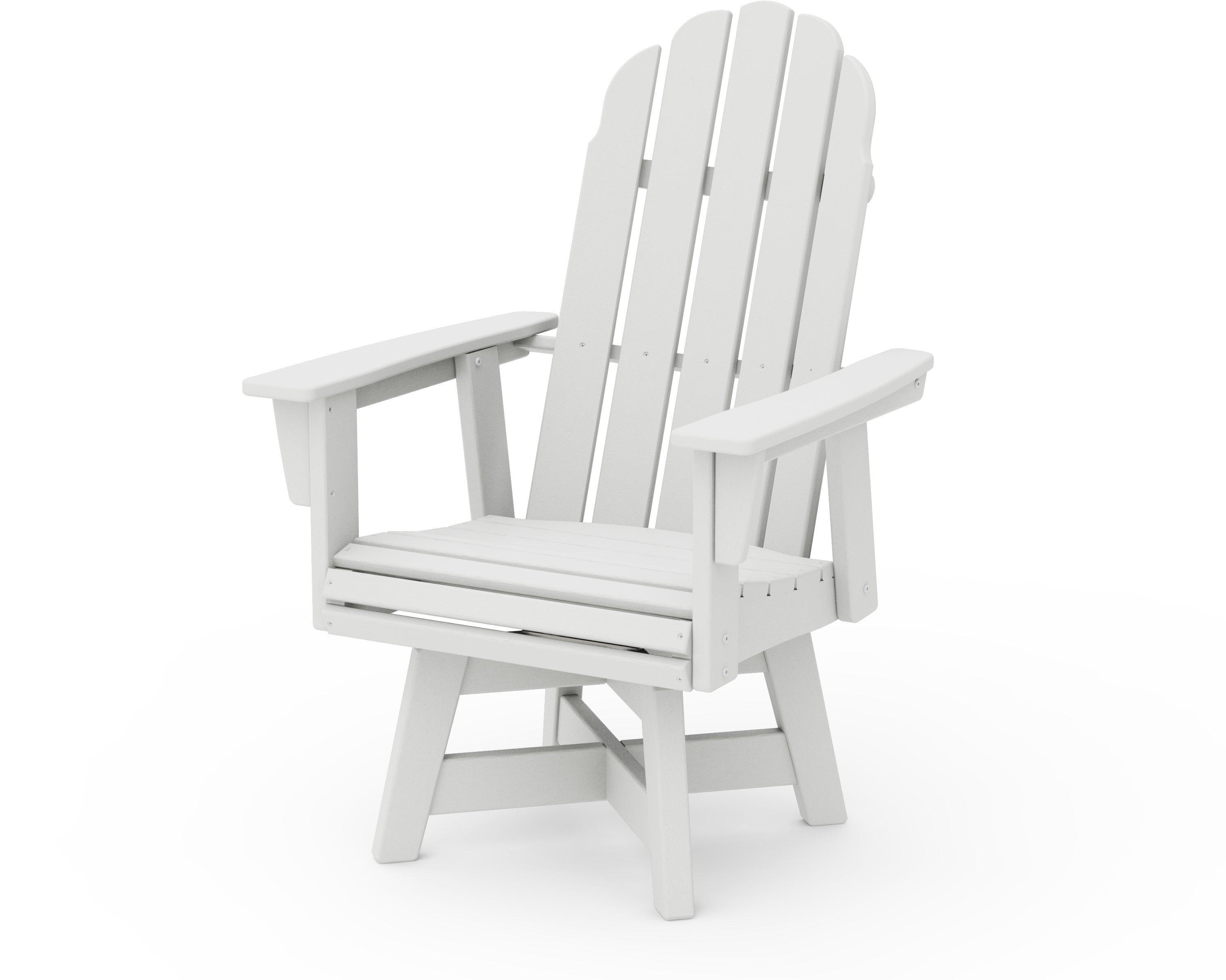 POLYWOOD Vineyard Curveback Adirondack Swivel Dining Chair in Vintage White