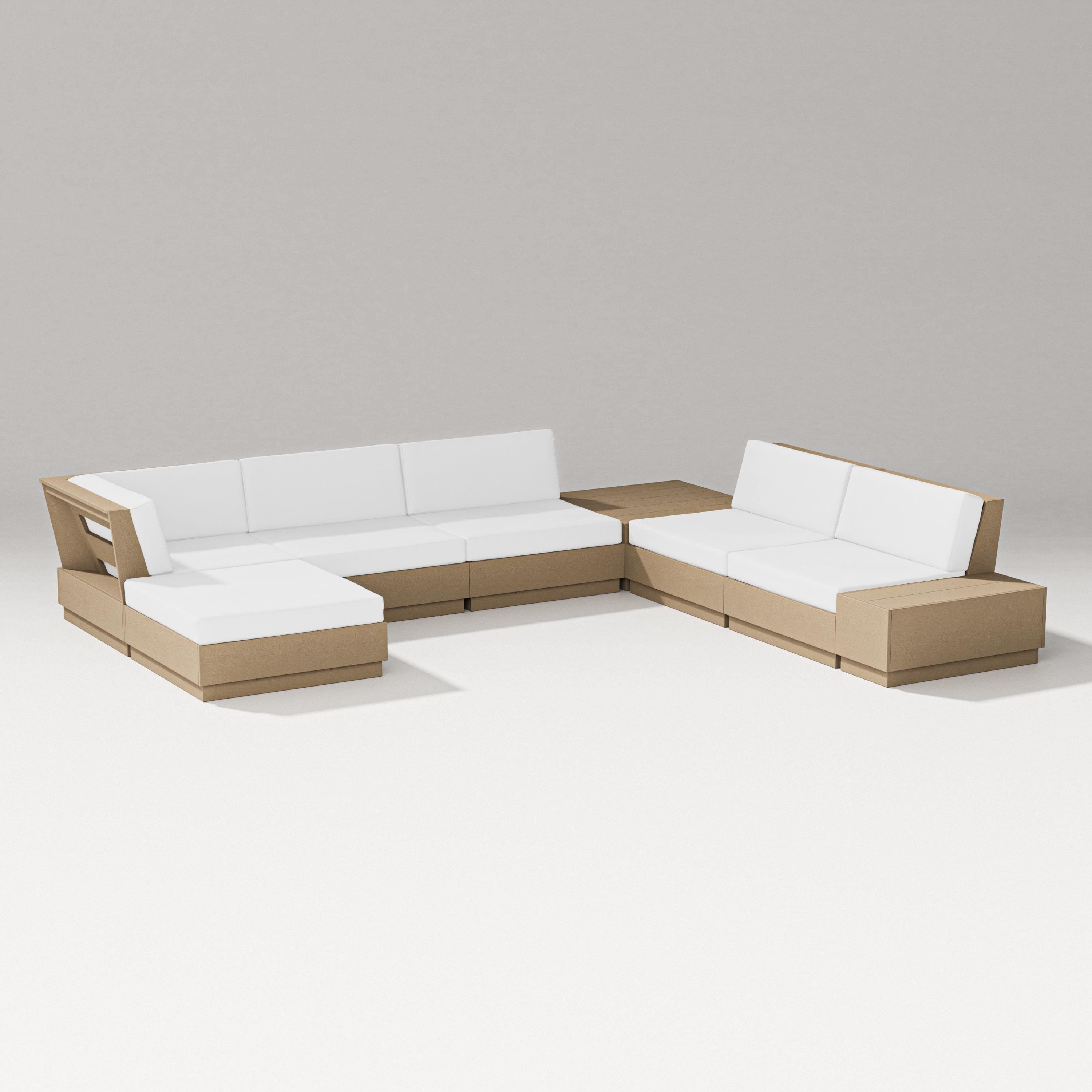 PW Designer Series Elevate 8-Piece Corner Sectional in Vintage Sahara / Natural