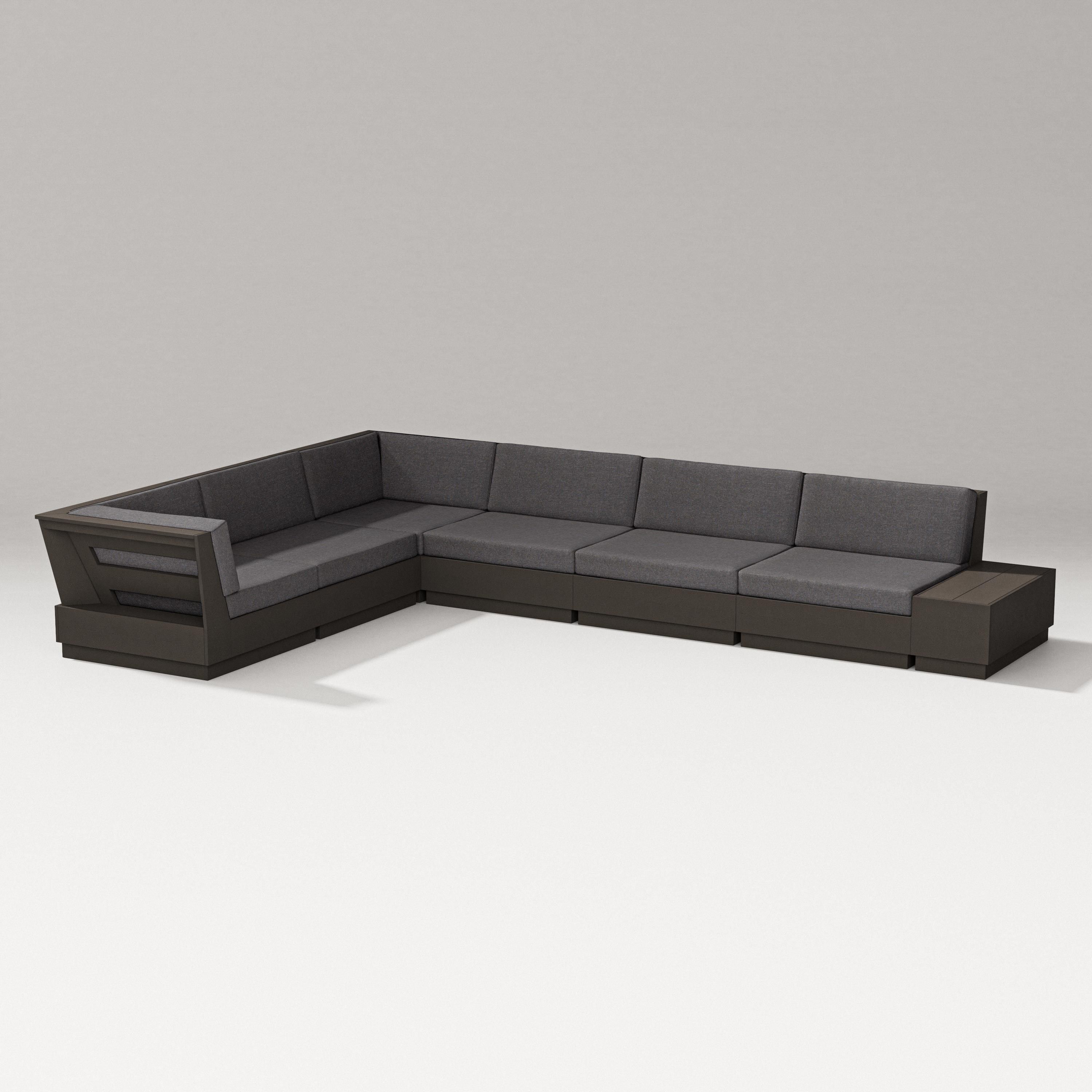PW Designer Series Elevate 7-Piece Corner Sectional in Vintage Coffee / Ash Charcoal
