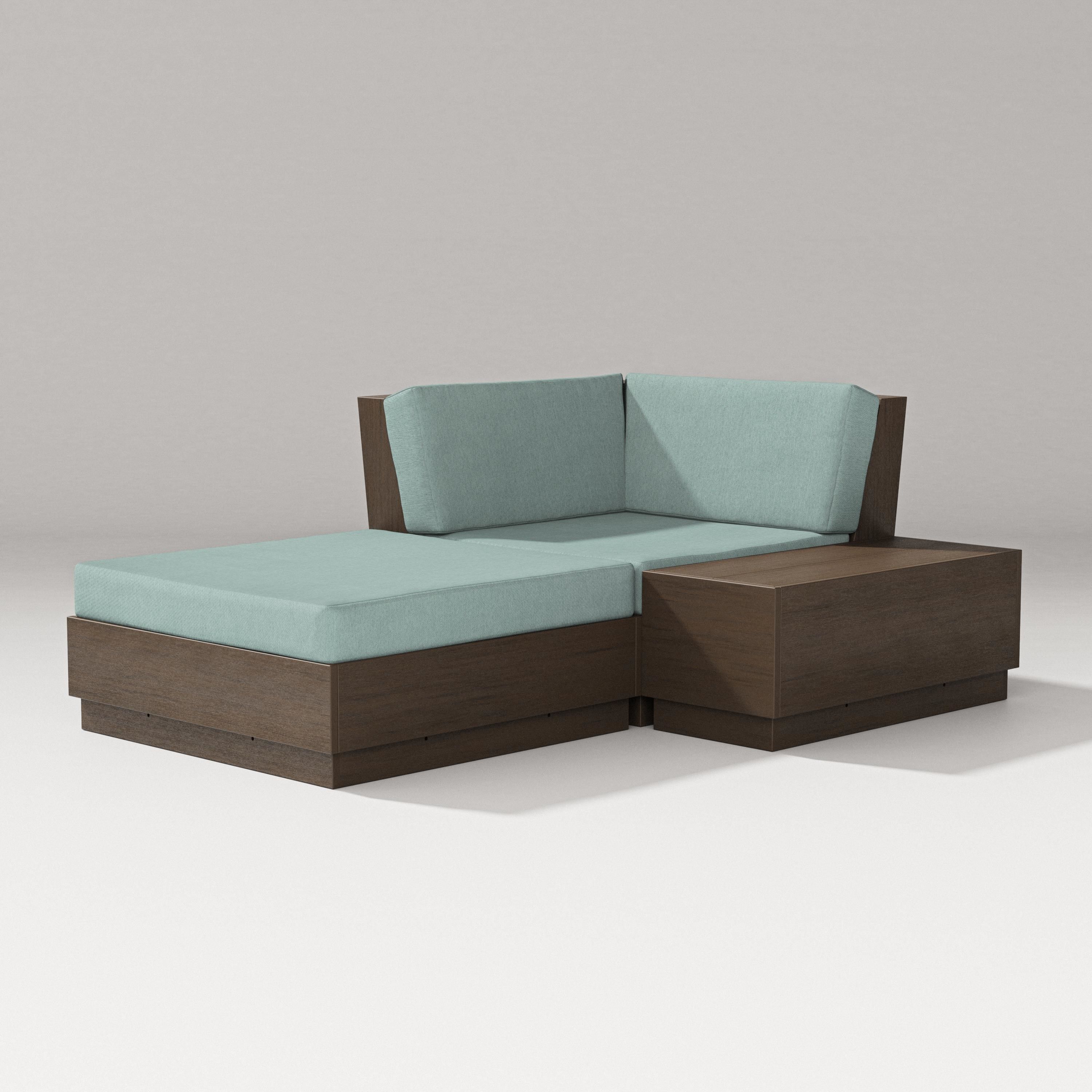 PW Designer Series Elevate Corner Chaise in Kona / Glacier Spa