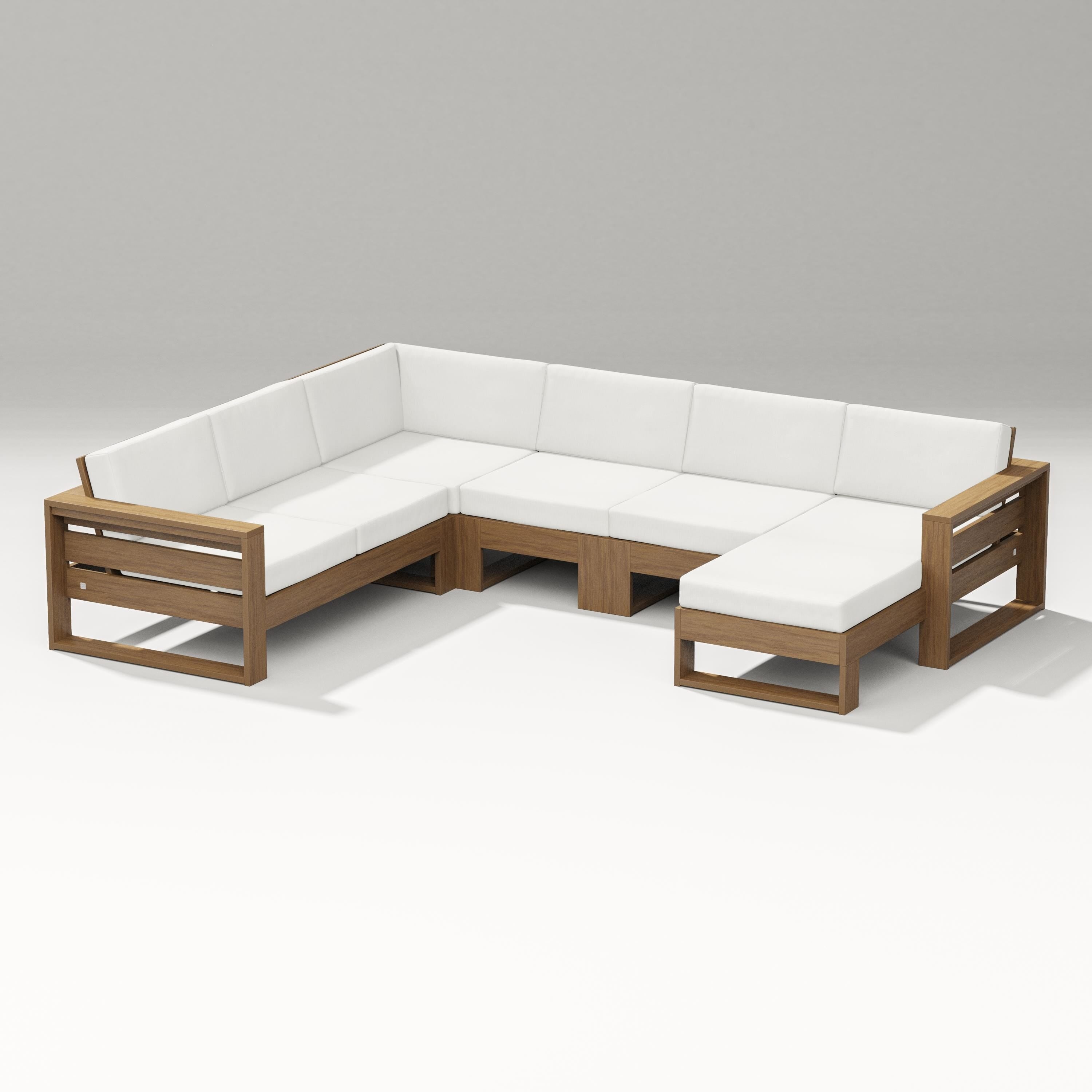 PW Designer Series Latitude Corner Sectional with Right Chaise in Natural / Natural Linen