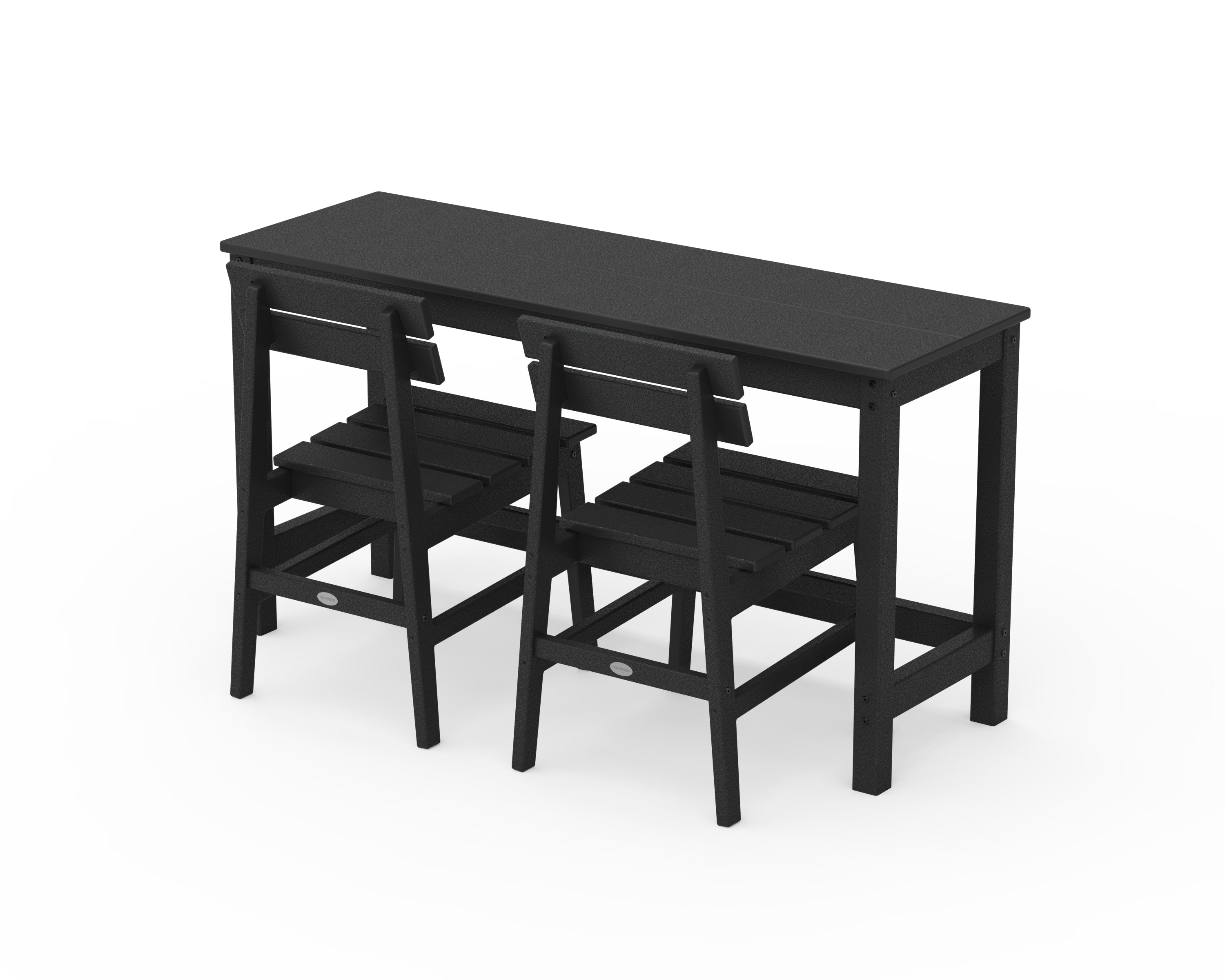 POLYWOOD Modern Studio Plaza Chair 3-Piece Balcony Set in Black