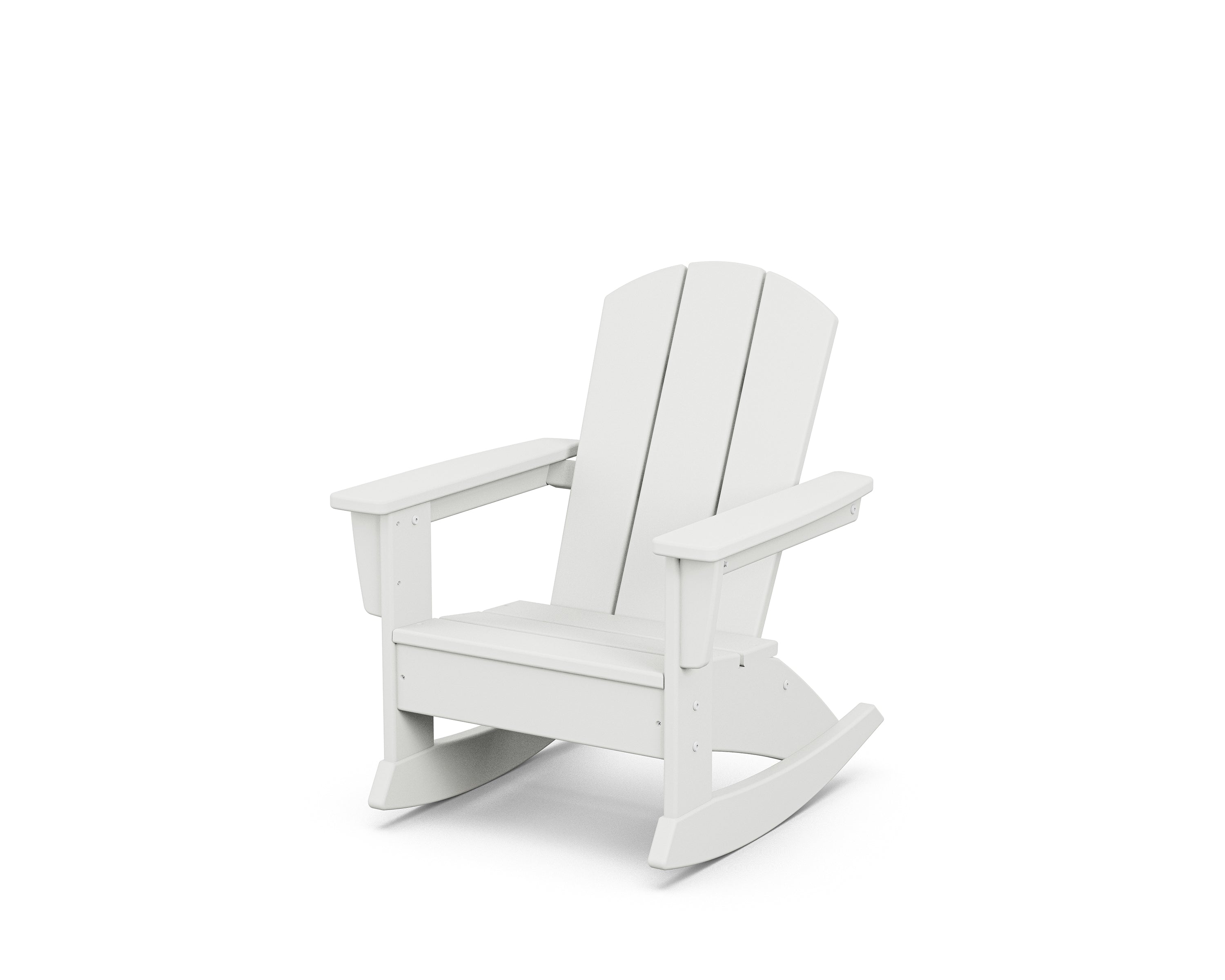 POLYWOOD Kids Nautical Adirondack Rocking Chair in White