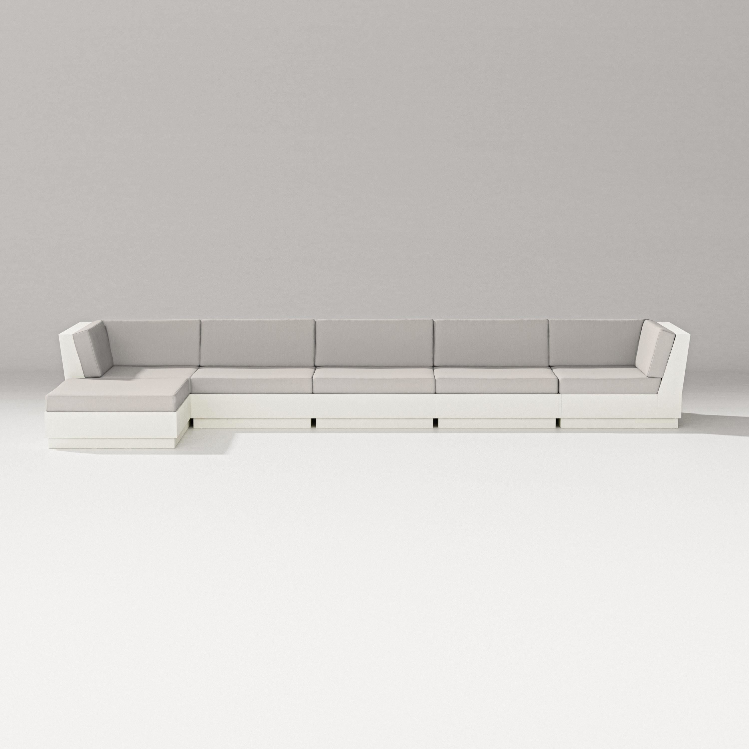 PW Designer Series Elevate 6-Piece Chaise Sectional in Vintage White / Cast Ash