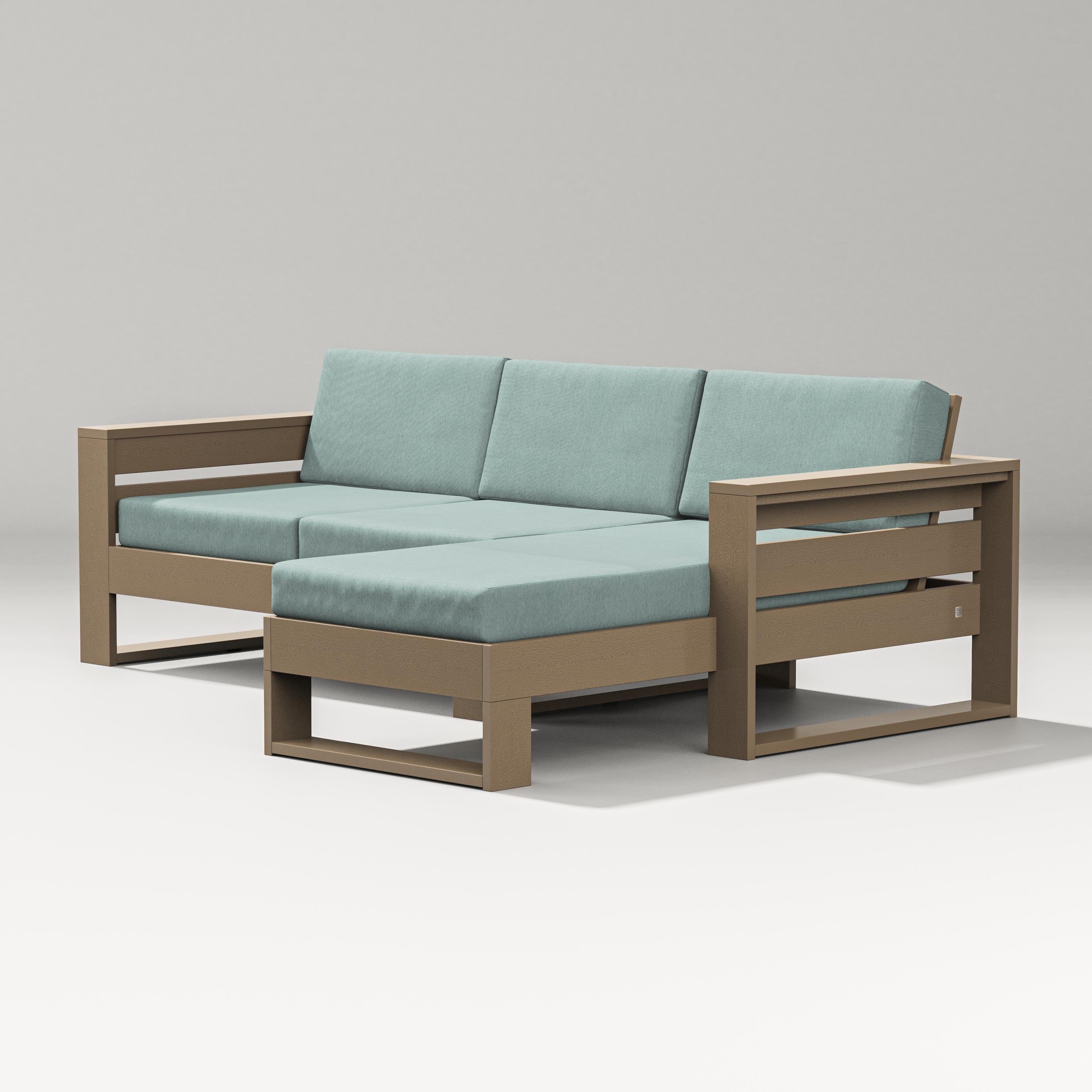 PW Designer Series Latitude Right Chaise Sectional in Vintage Sahara / Glacier Spa