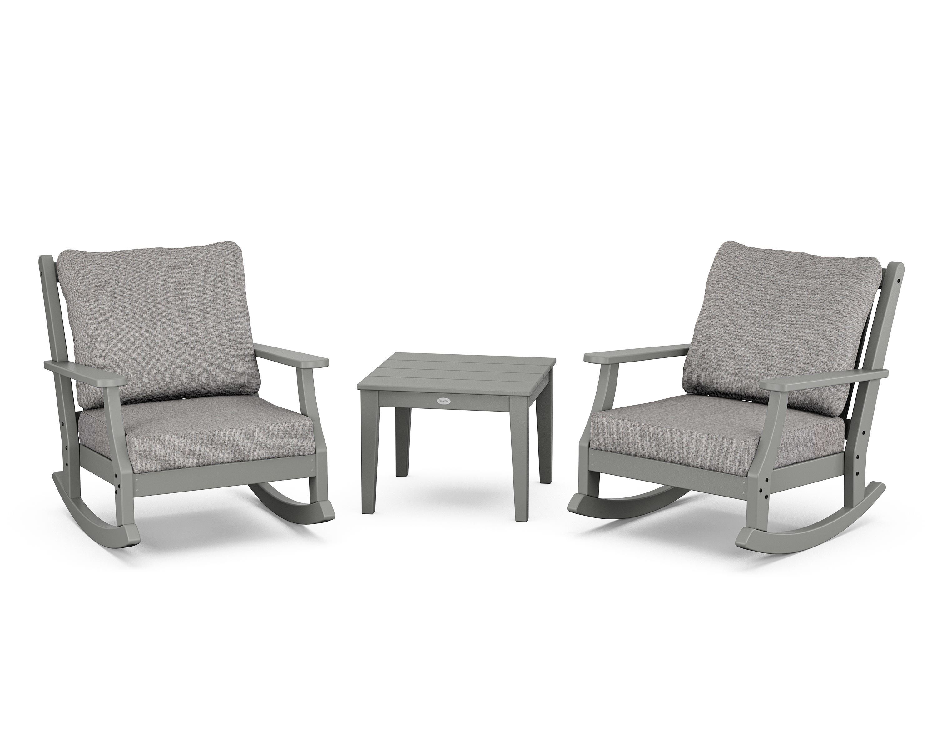 Country Living Wovendale 3-Piece Deep Seating Rocker Set in Slate Grey / Grey Mist