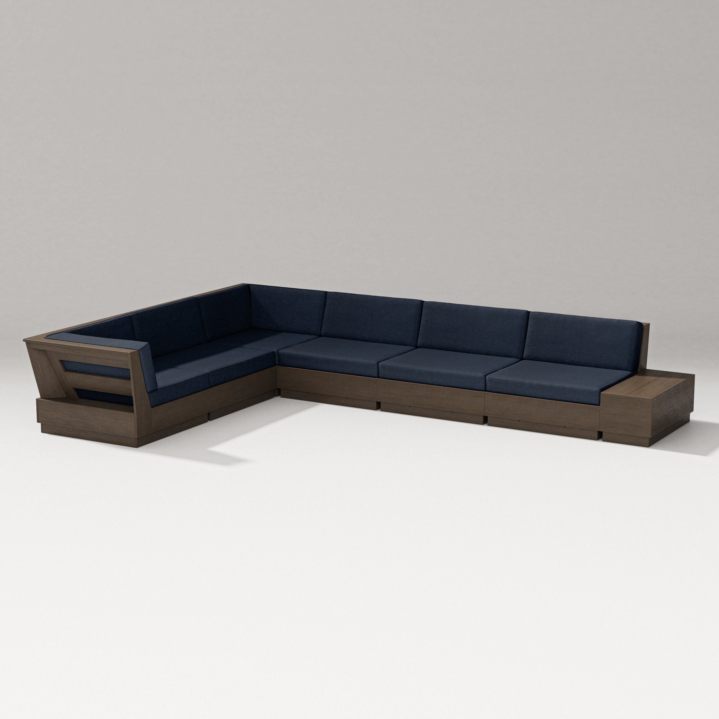 PW Designer Series Elevate 7-Piece Corner Sectional in Kona / Marine Indigo