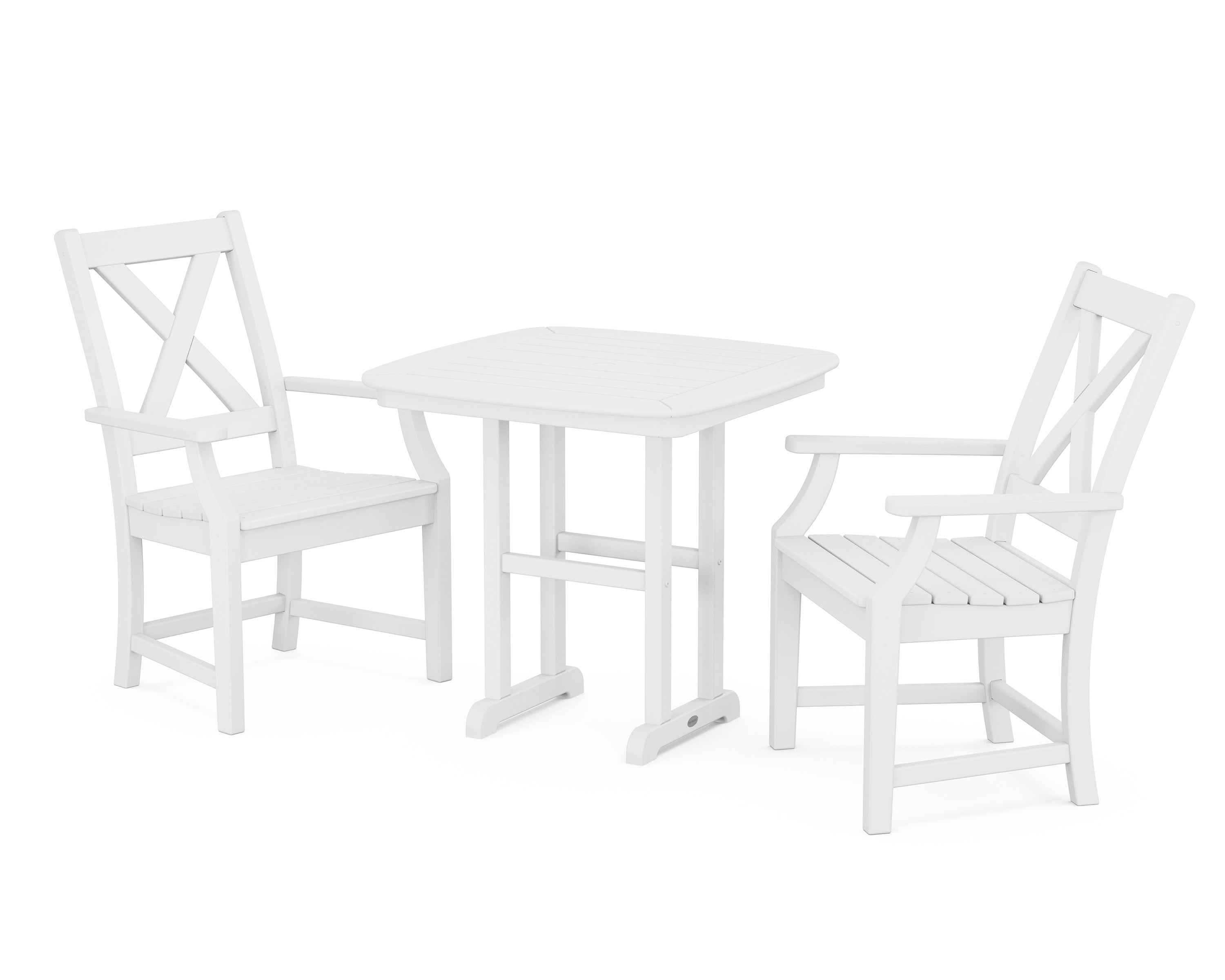 POLYWOOD® Braxton 3-Piece Dining Set in White