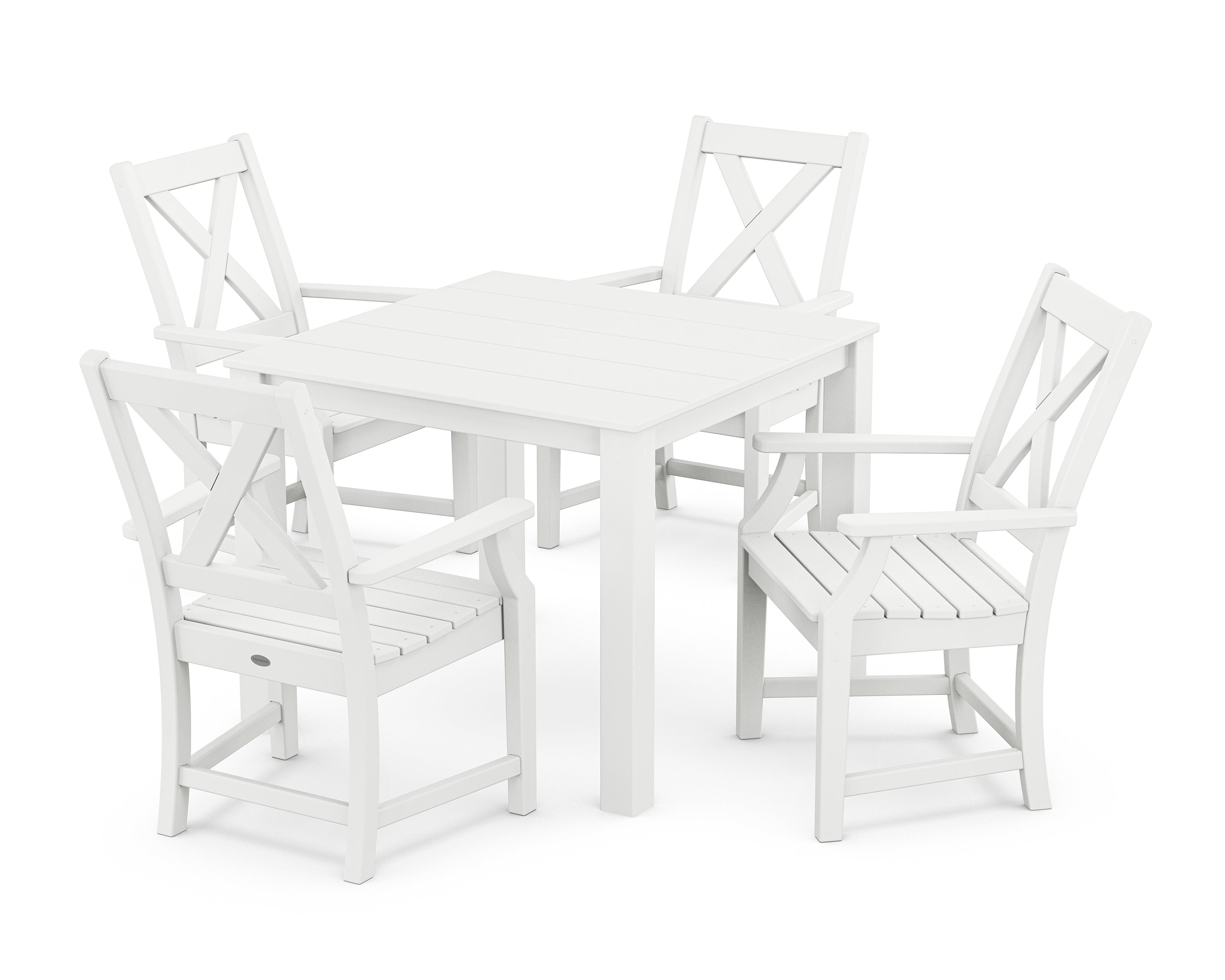 POLYWOOD® Braxton 5-Piece Parsons Dining Set in White