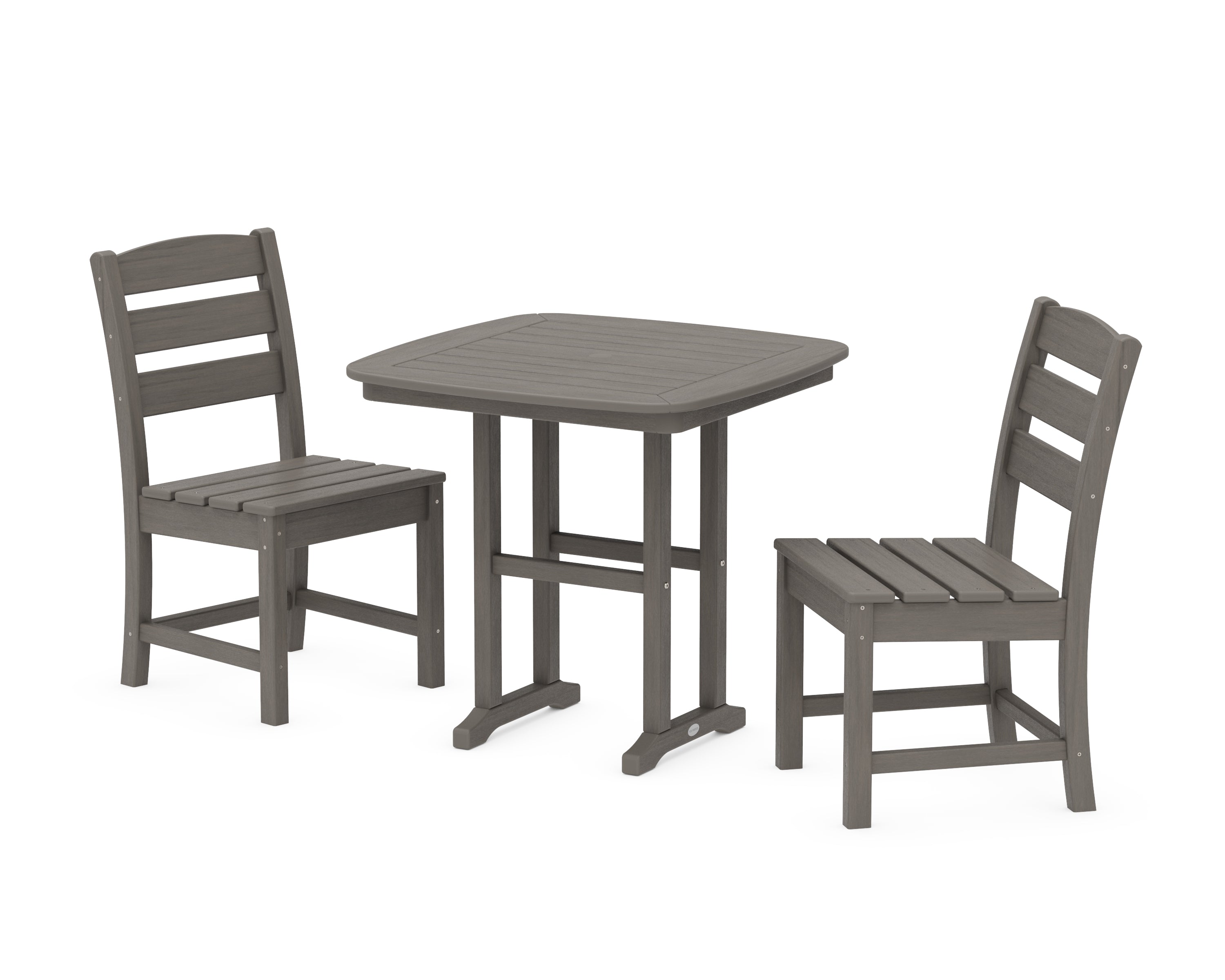 POLYWOOD Lakeside Side Chair 3-Piece Dining Set in Driftwood
