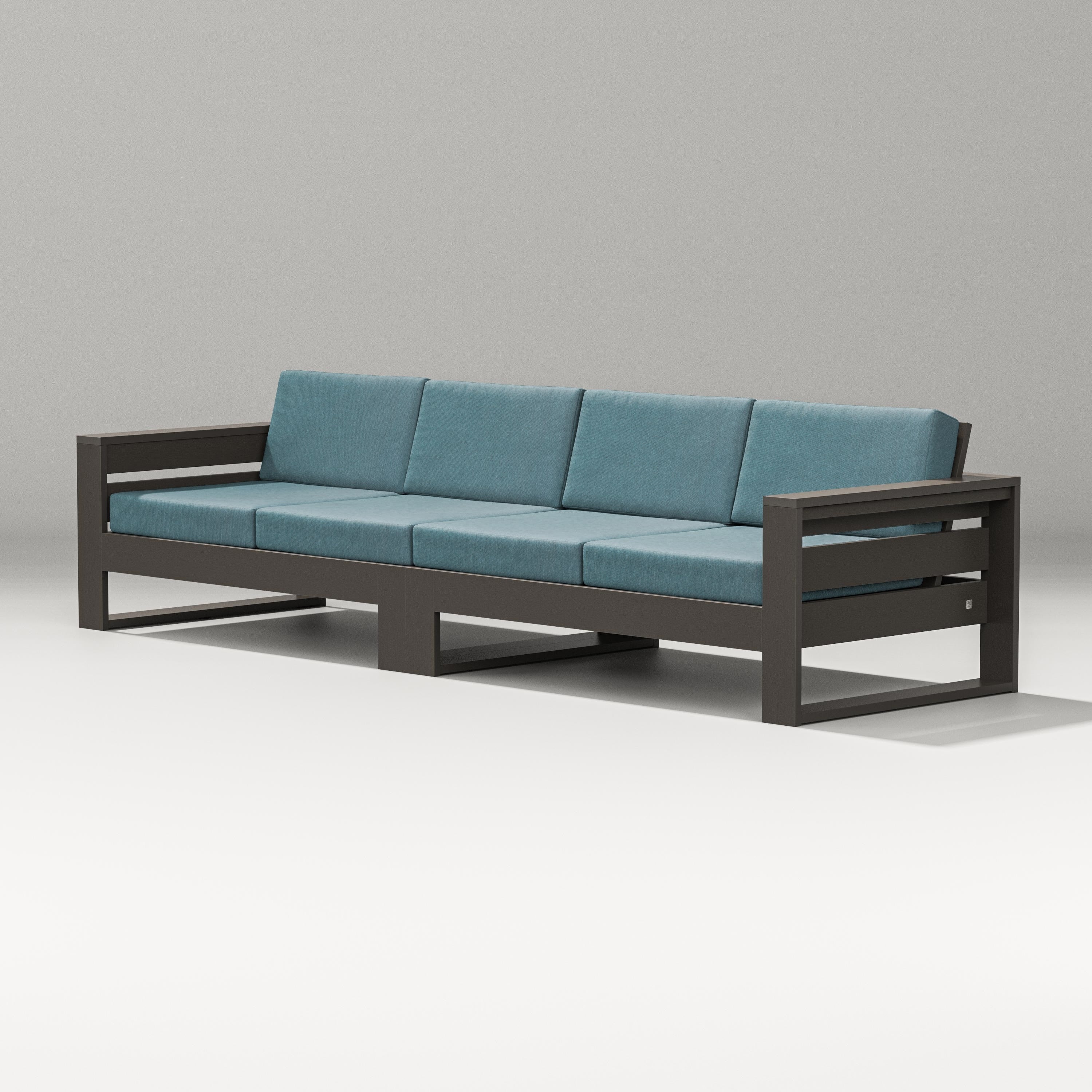 PW Designer Series Latitude Straight Sectional in Vintage Coffee / Ocean Teal