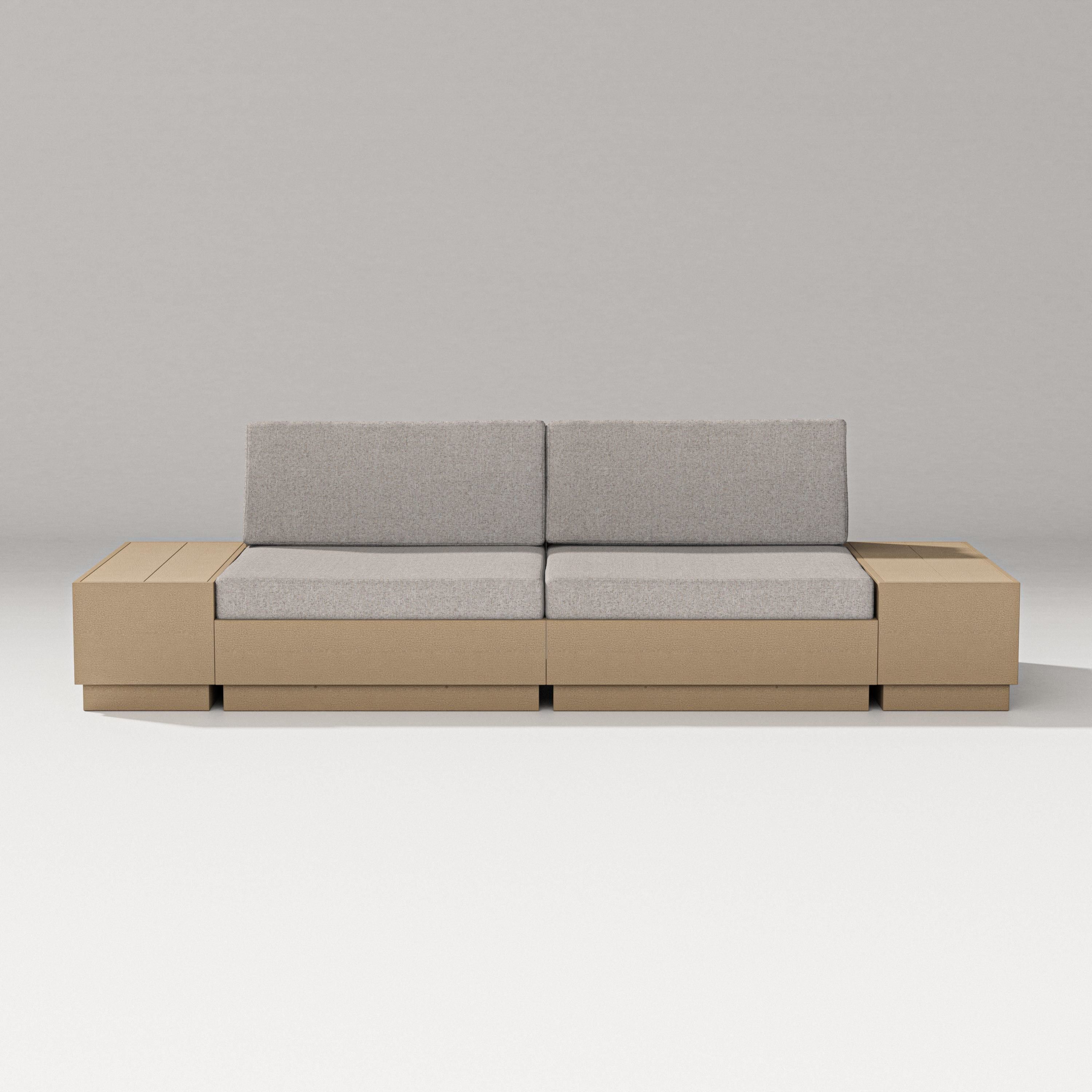 PW Designer Series Elevate 4-Piece Loveseat Sectional in Vintage Sahara / Weathered Tweed