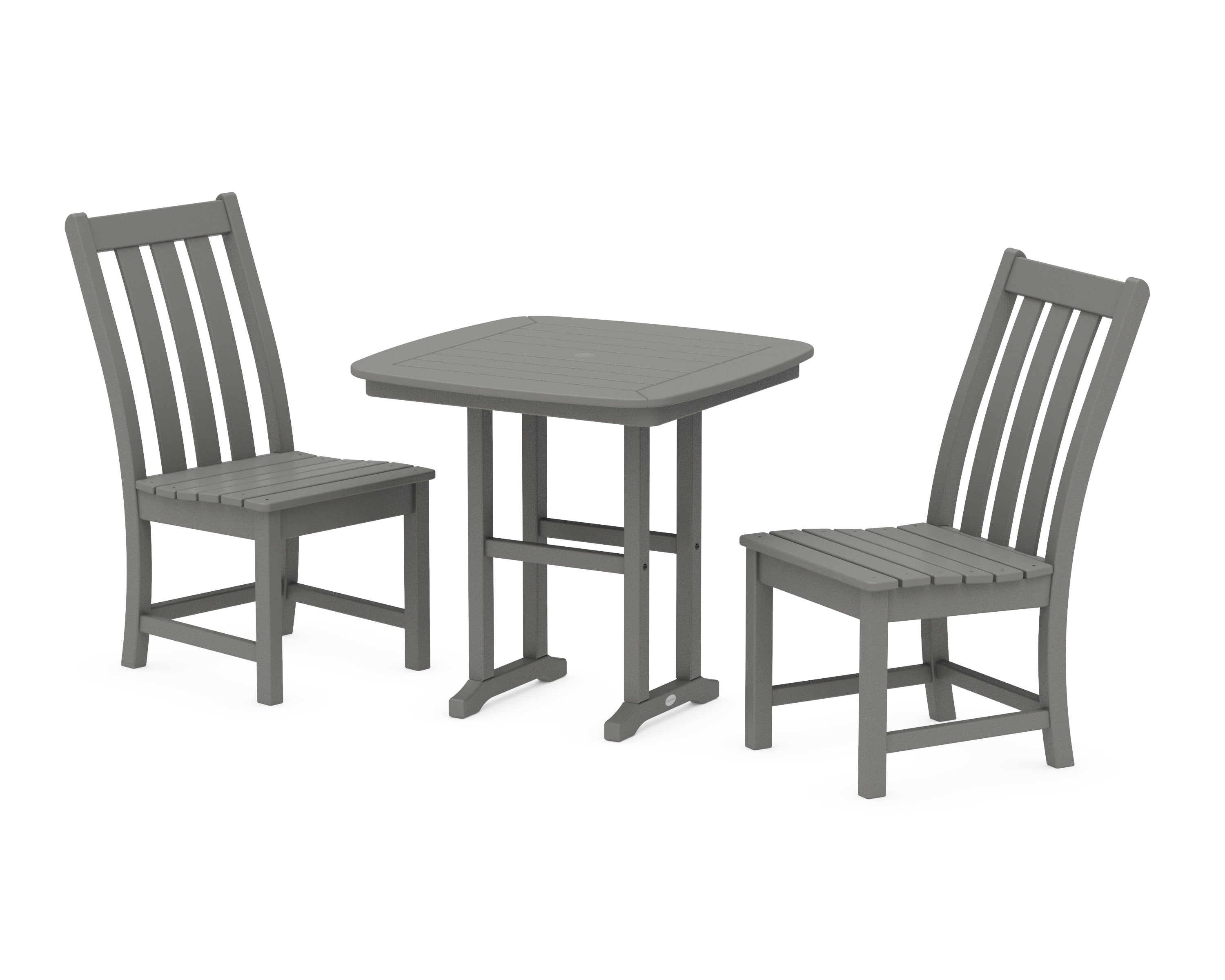 POLYWOOD Vineyard Side Chair 3-Piece Dining Set in Slate Grey