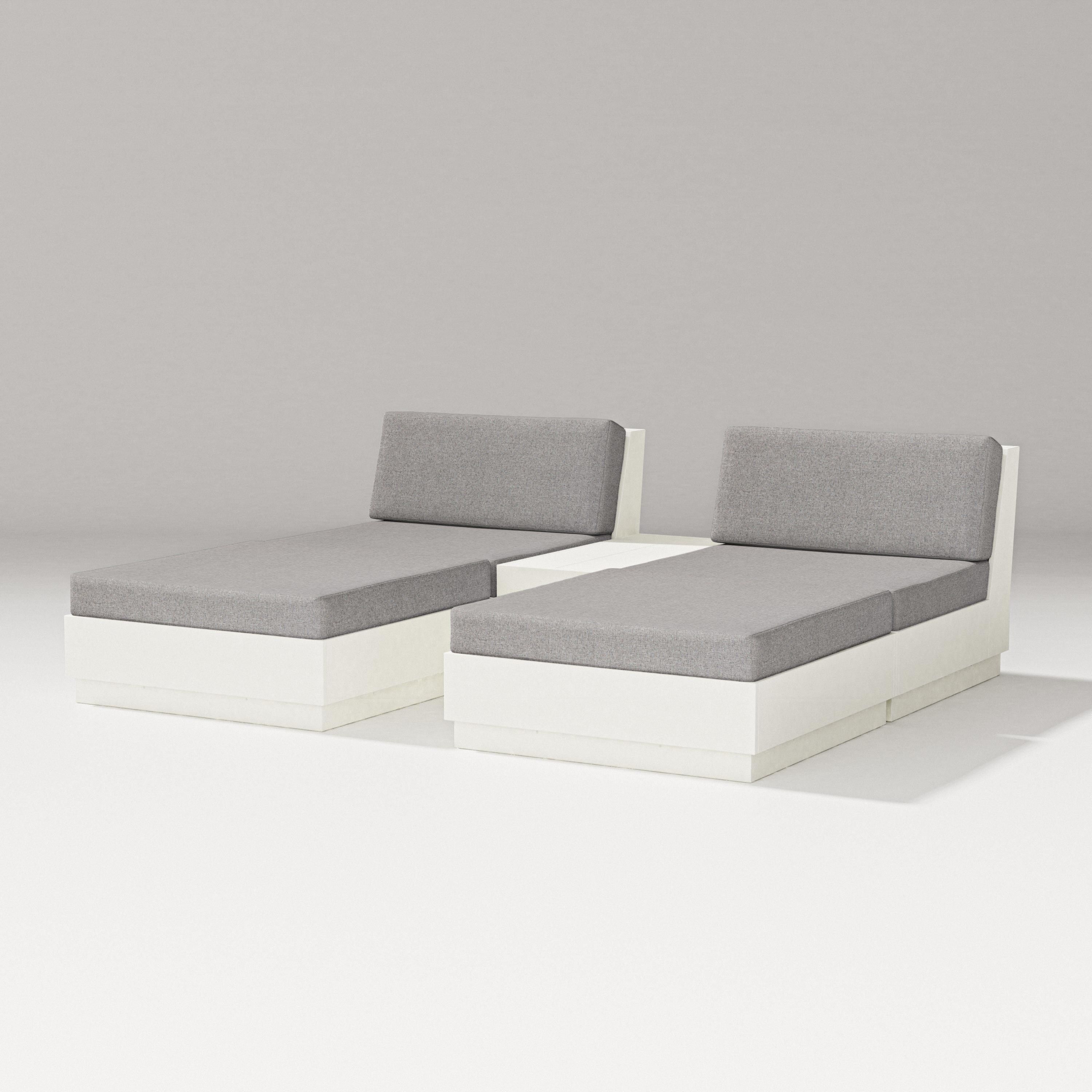 PW Designer Series Elevate Double Chaise Set in Vintage White / Grey Mist