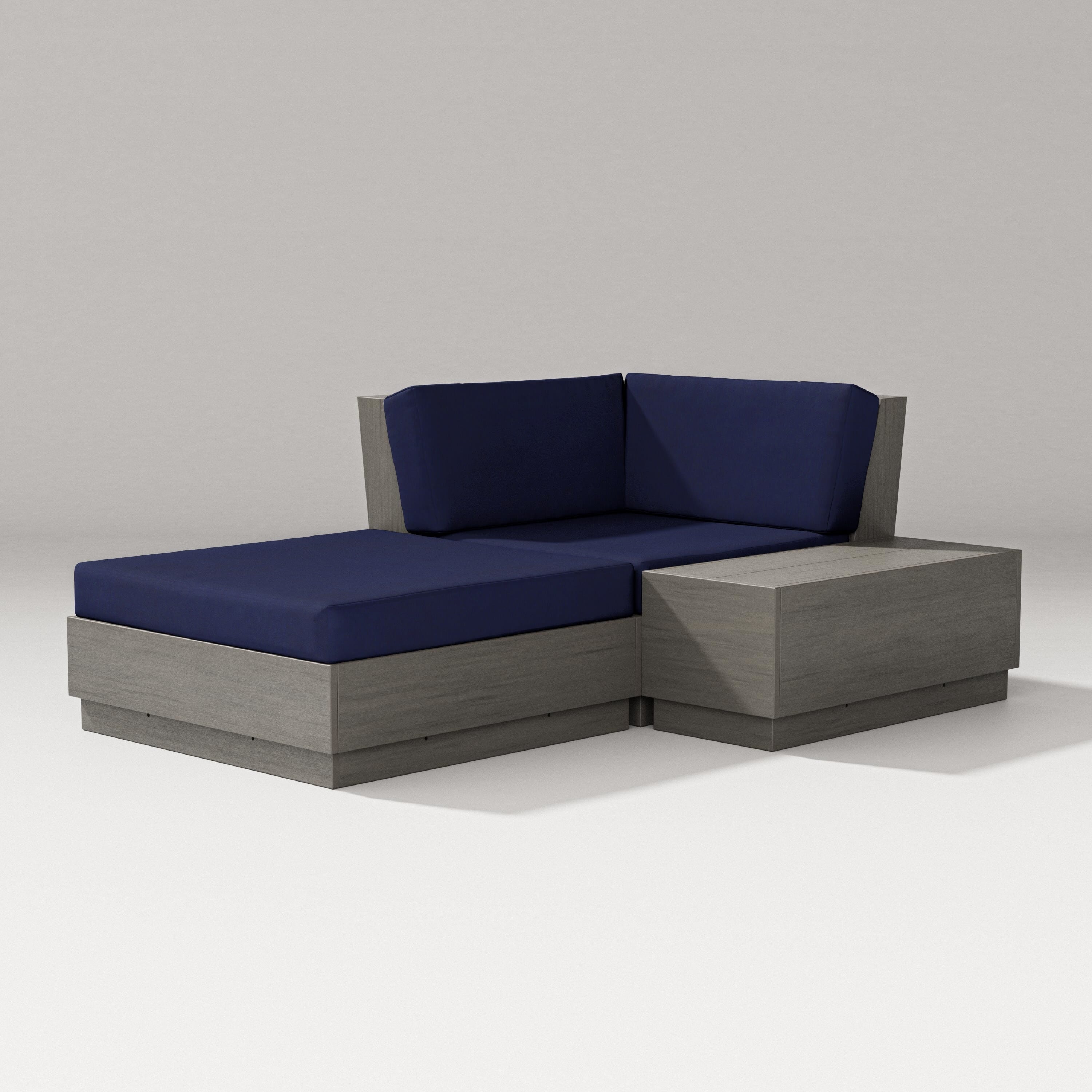 PW Designer Series Elevate Corner Chaise in Driftwood / Navy
