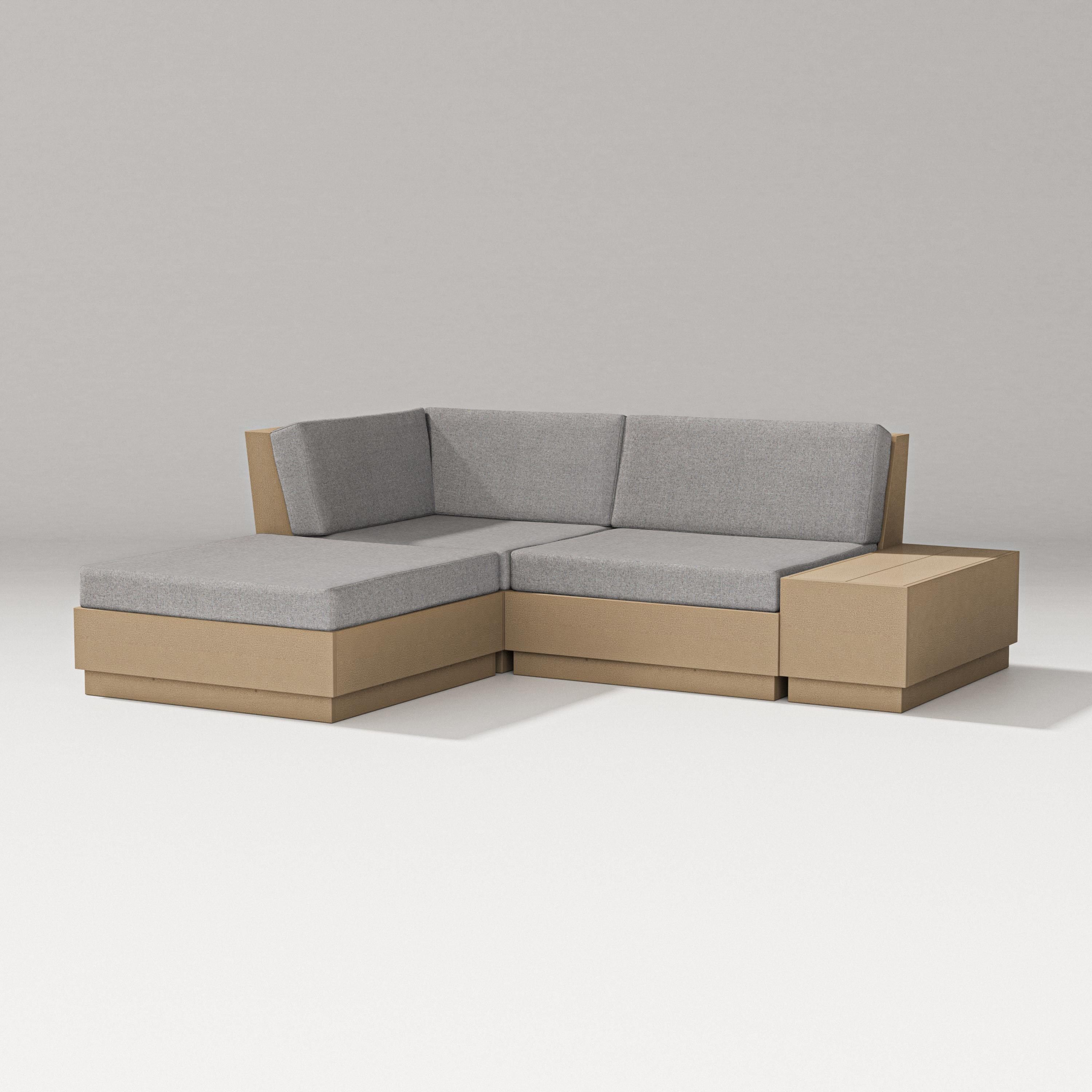 PW Designer Series Elevate Loveseat Sectional with Chaise in Vintage Sahara / Grey Mist