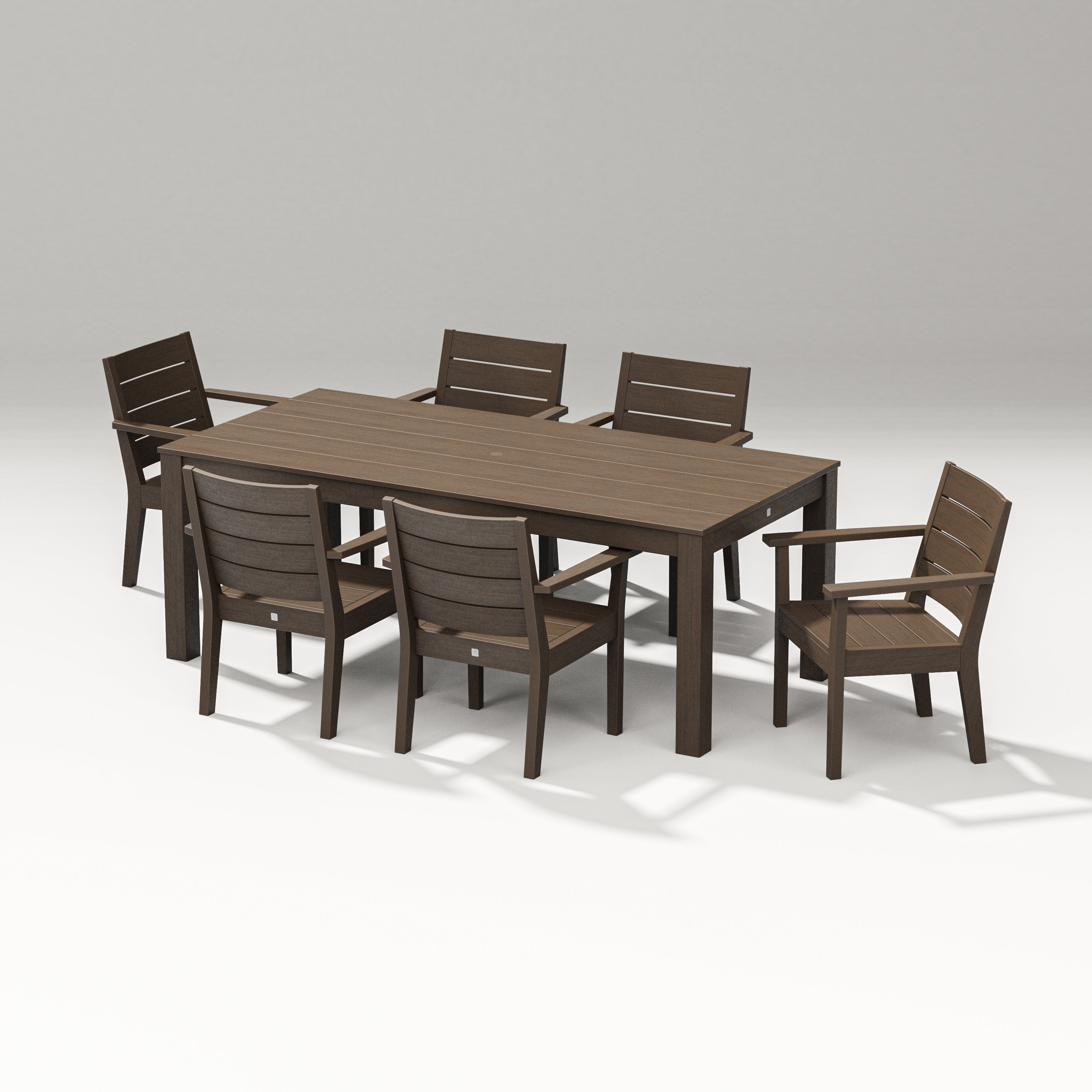 PW Designer Series Latitude 7-Piece Arm Chair Dining Set - Parsons 84" in Kona