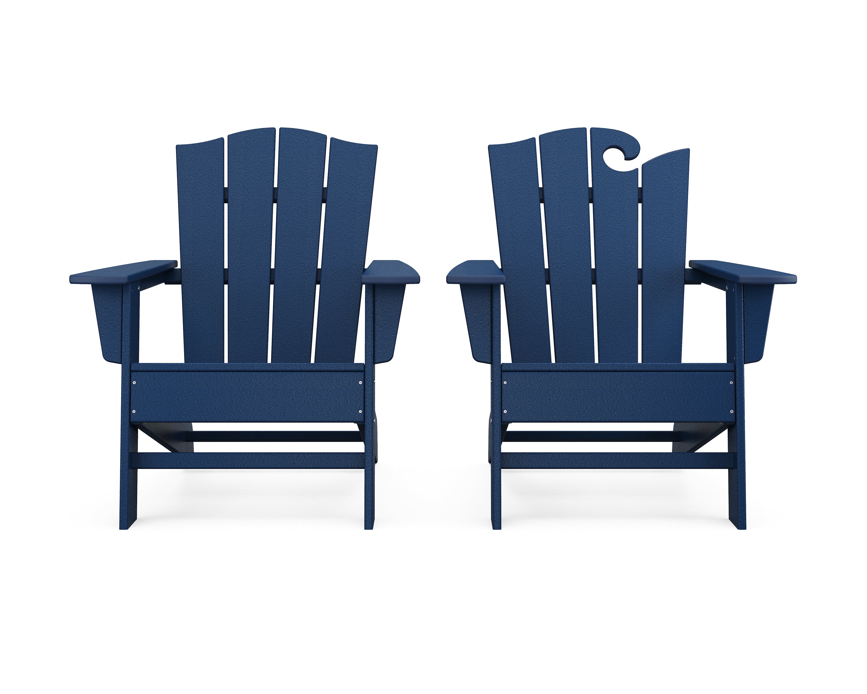 POLYWOOD® Wave 2-Piece Adirondack Chair Set with The Crest Chair in Navy