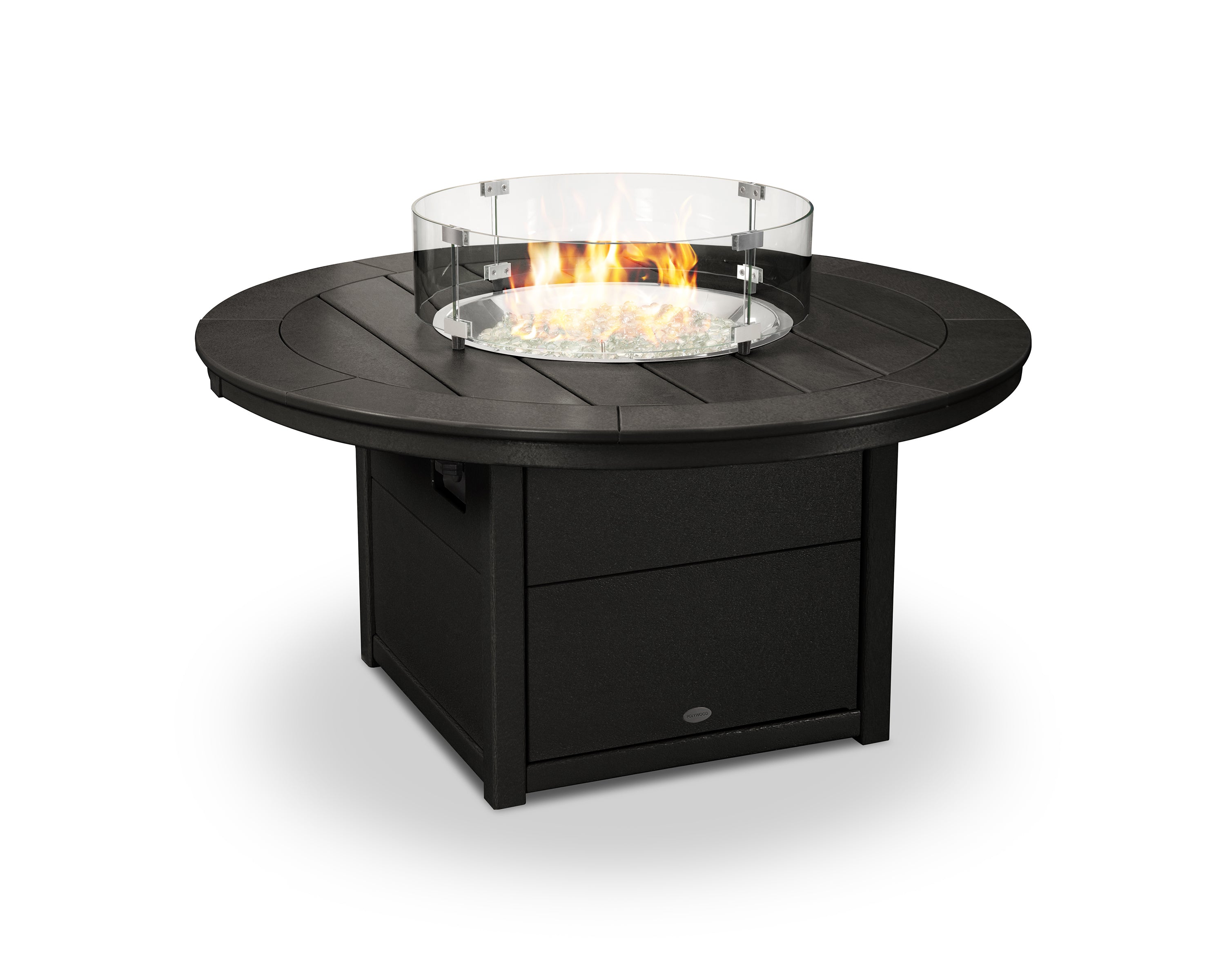 POLYWOOD® Round 48" Fire Pit Table in Black