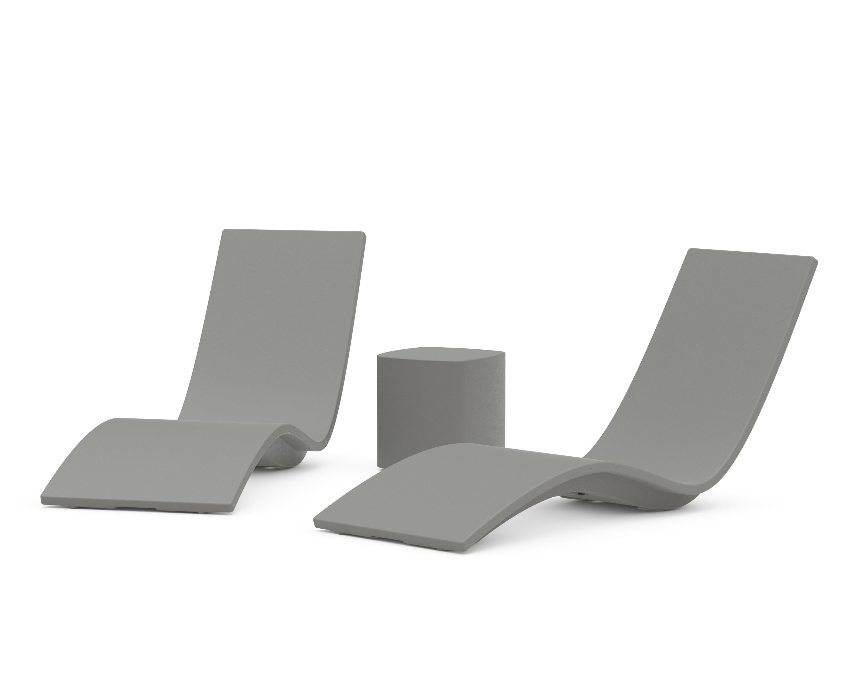POLYWOOD Laguna 3-Piece In-Pool Chaise Lounge Set in Slate Grey