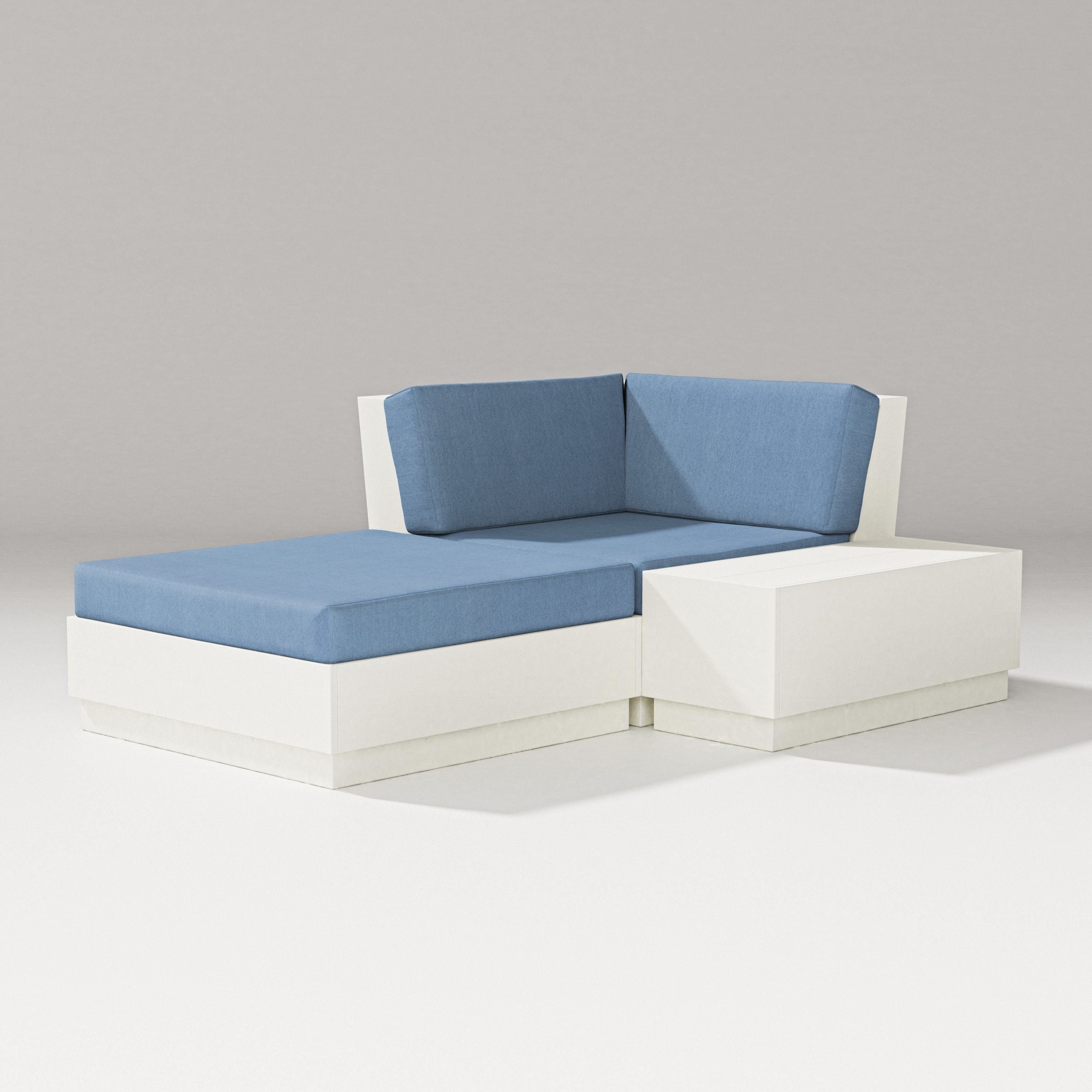 PW Designer Series Elevate Corner Chaise in Vintage White / Sky Blue