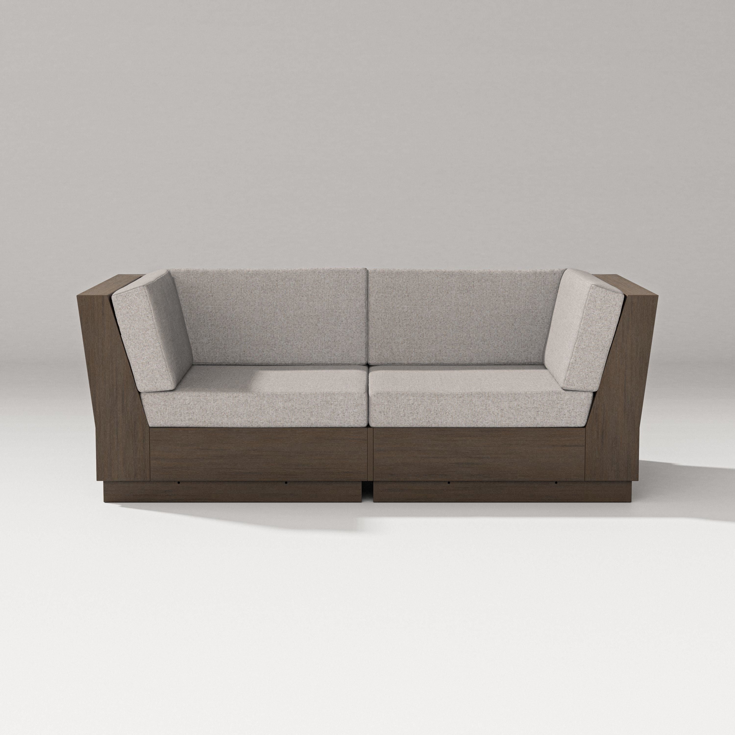 PW Designer Series Elevate Loveseat Sectional in Kona / Weathered Tweed