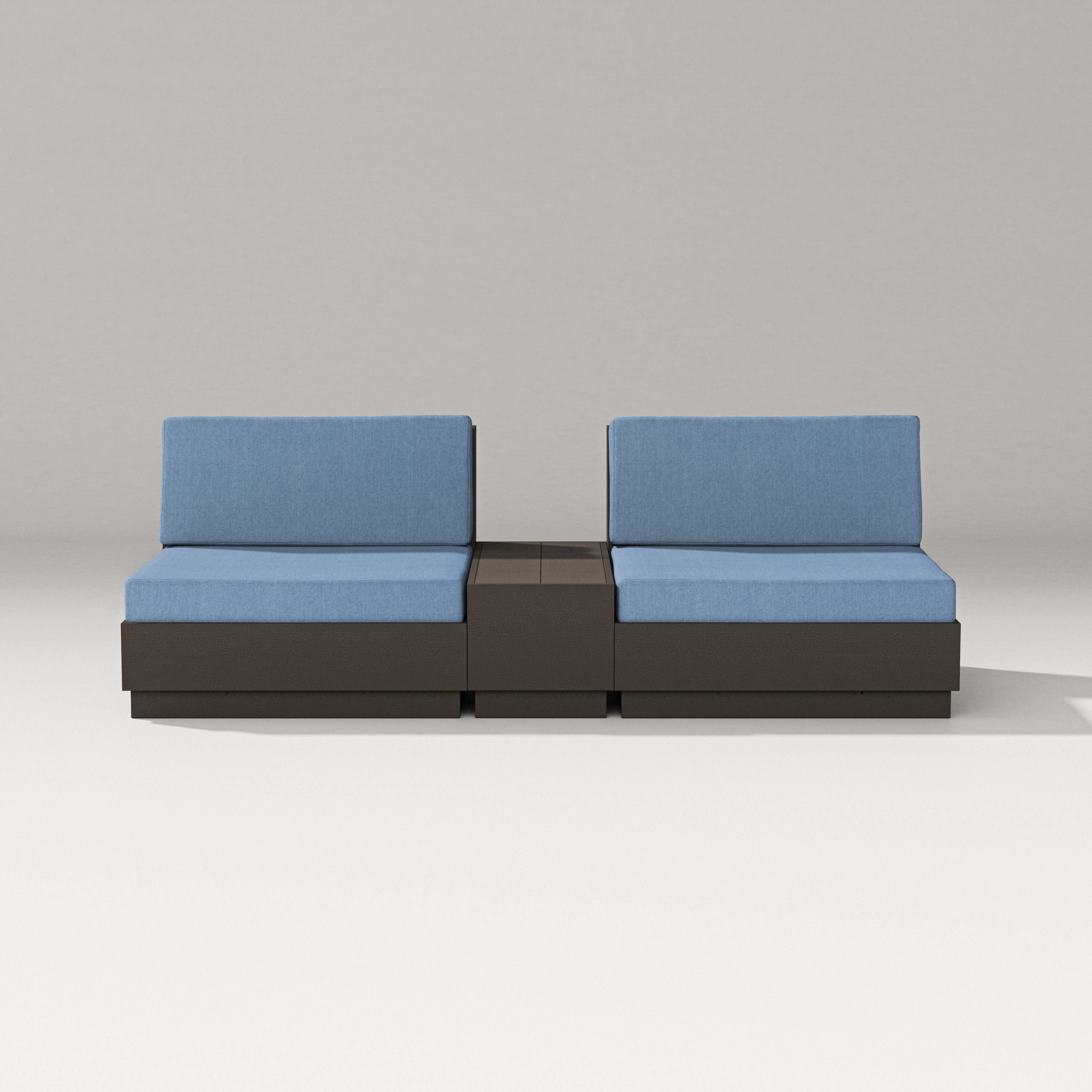 PW Designer Series Elevate Lounge Chair Set in Vintage Coffee / Sky Blue