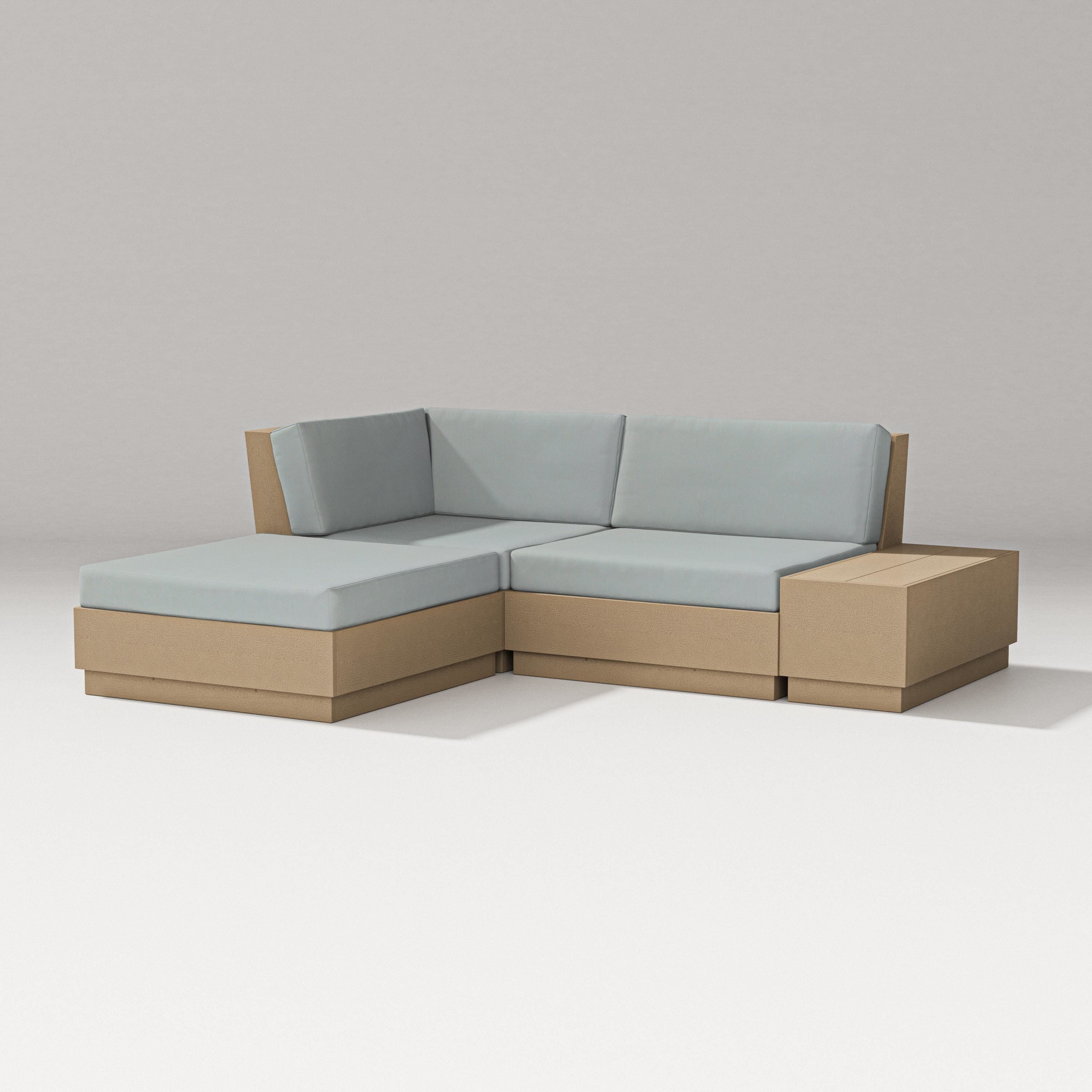 PW Designer Series Elevate Loveseat Sectional with Chaise in Vintage Sahara / Spa