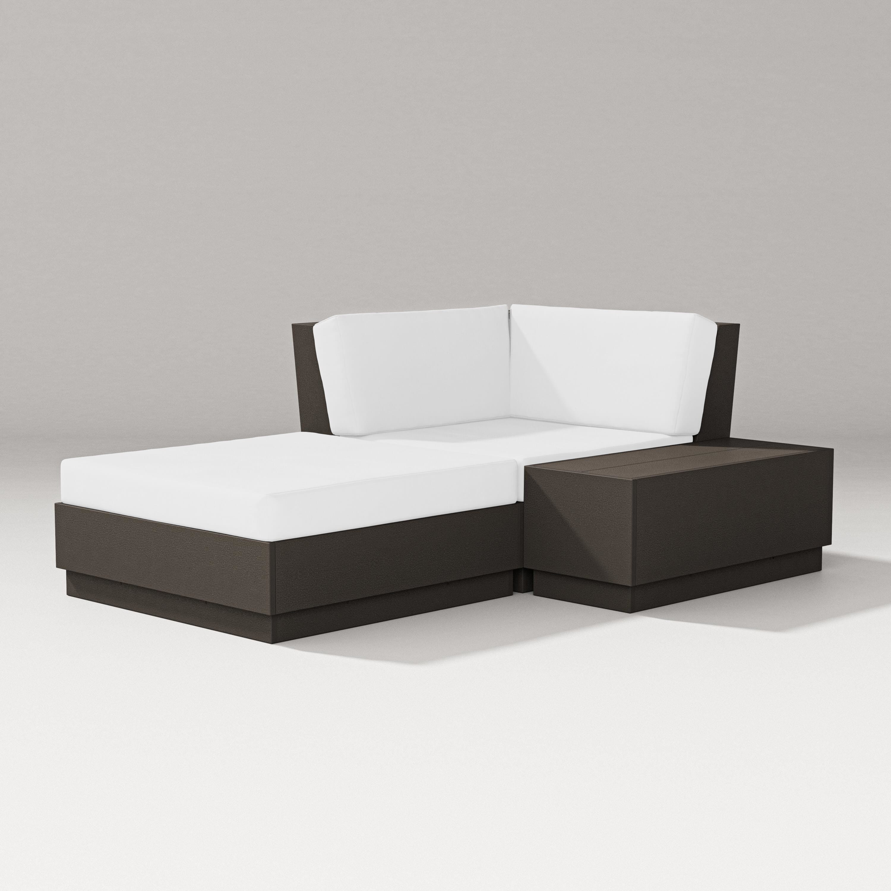 PW Designer Series Elevate Corner Chaise in Vintage Coffee / Natural