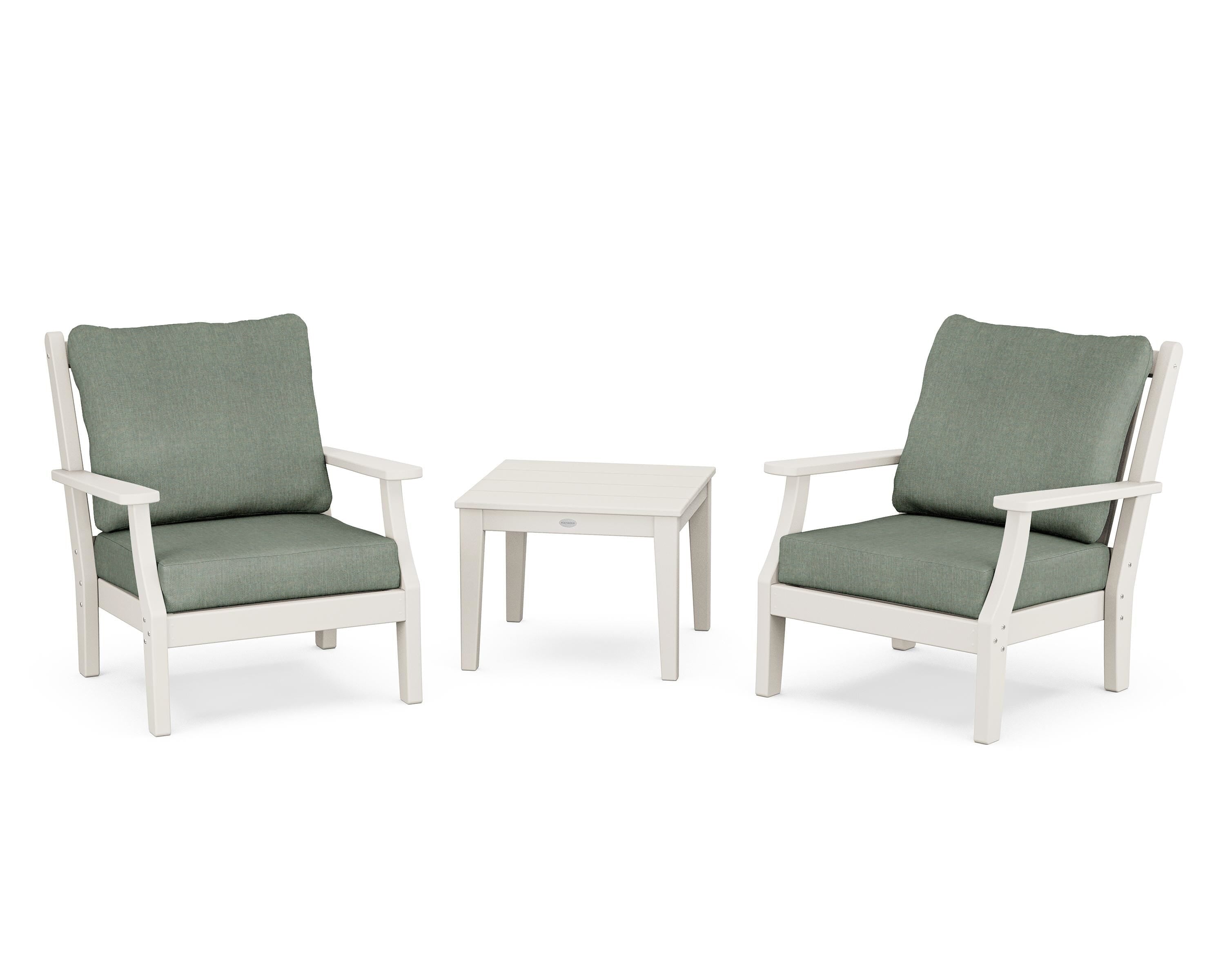 Country Living Wovendale 3-Piece Deep Seating Set in Sand / Cast Sage