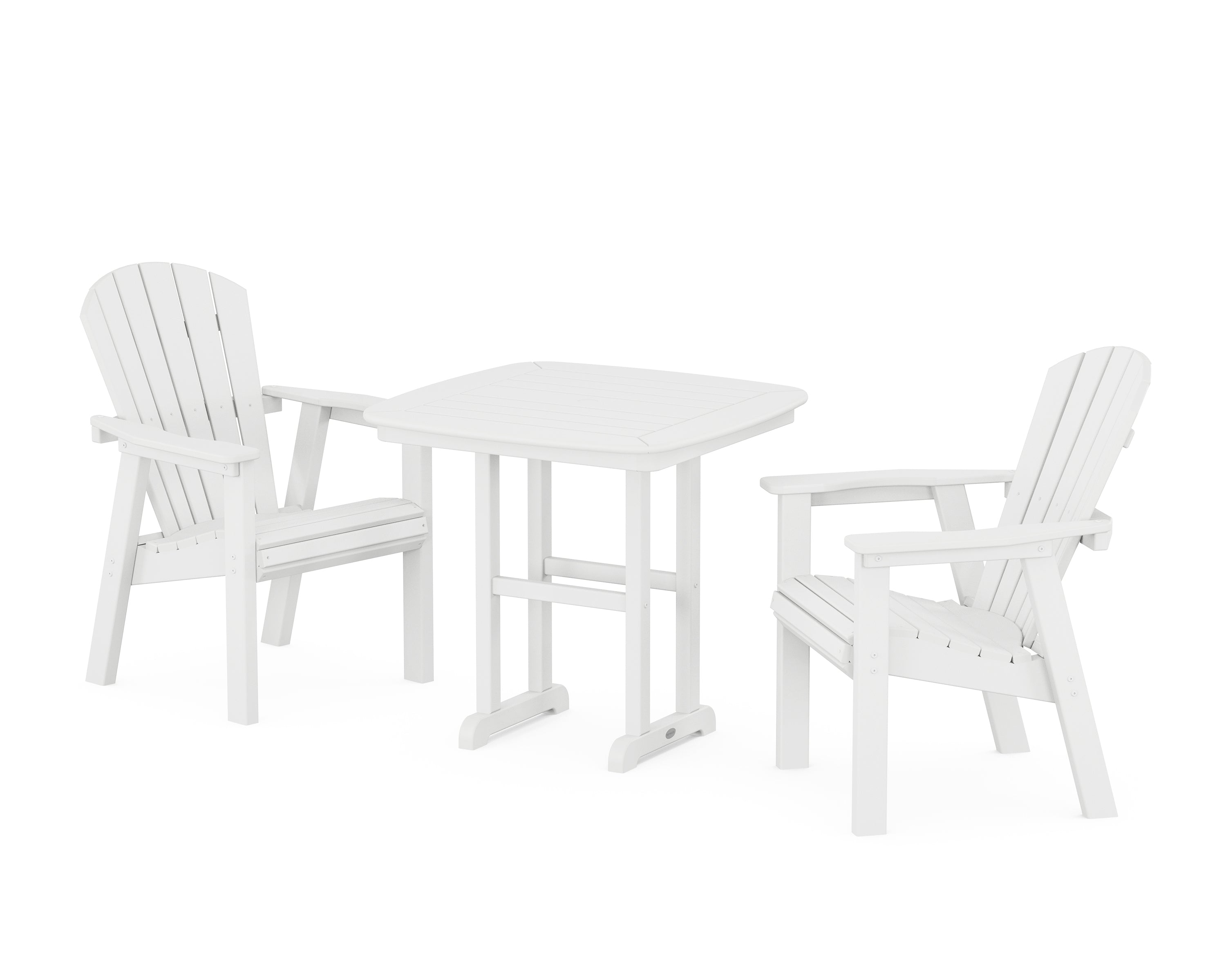 POLYWOOD® Seashell 3-Piece Dining Set in White