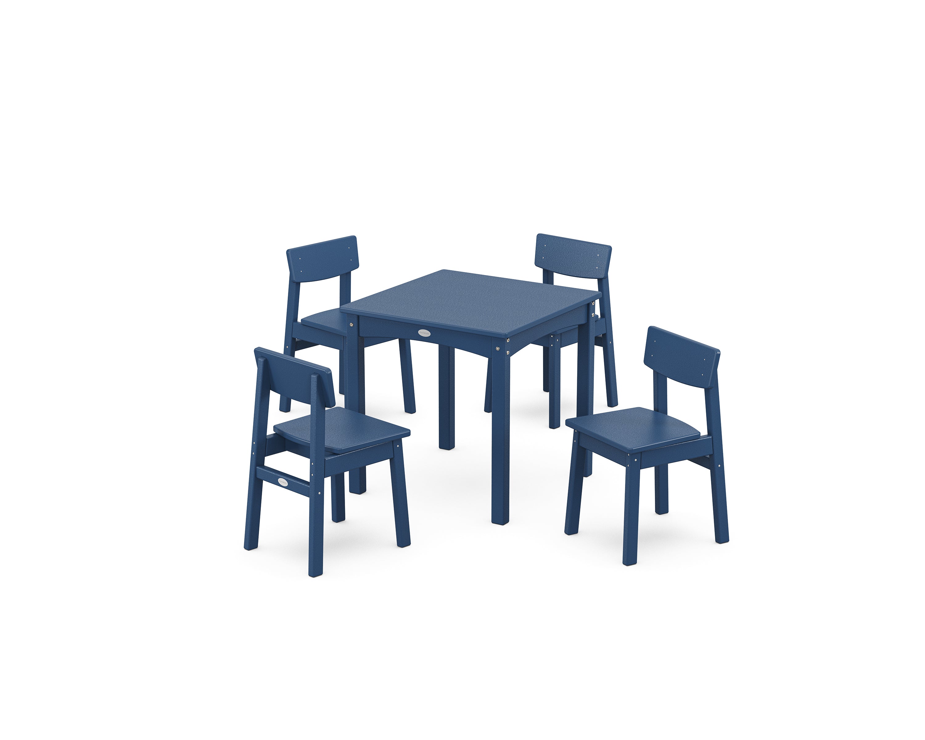 POLYWOOD Modern Studio Kids 5-Piece Dining Set in Navy