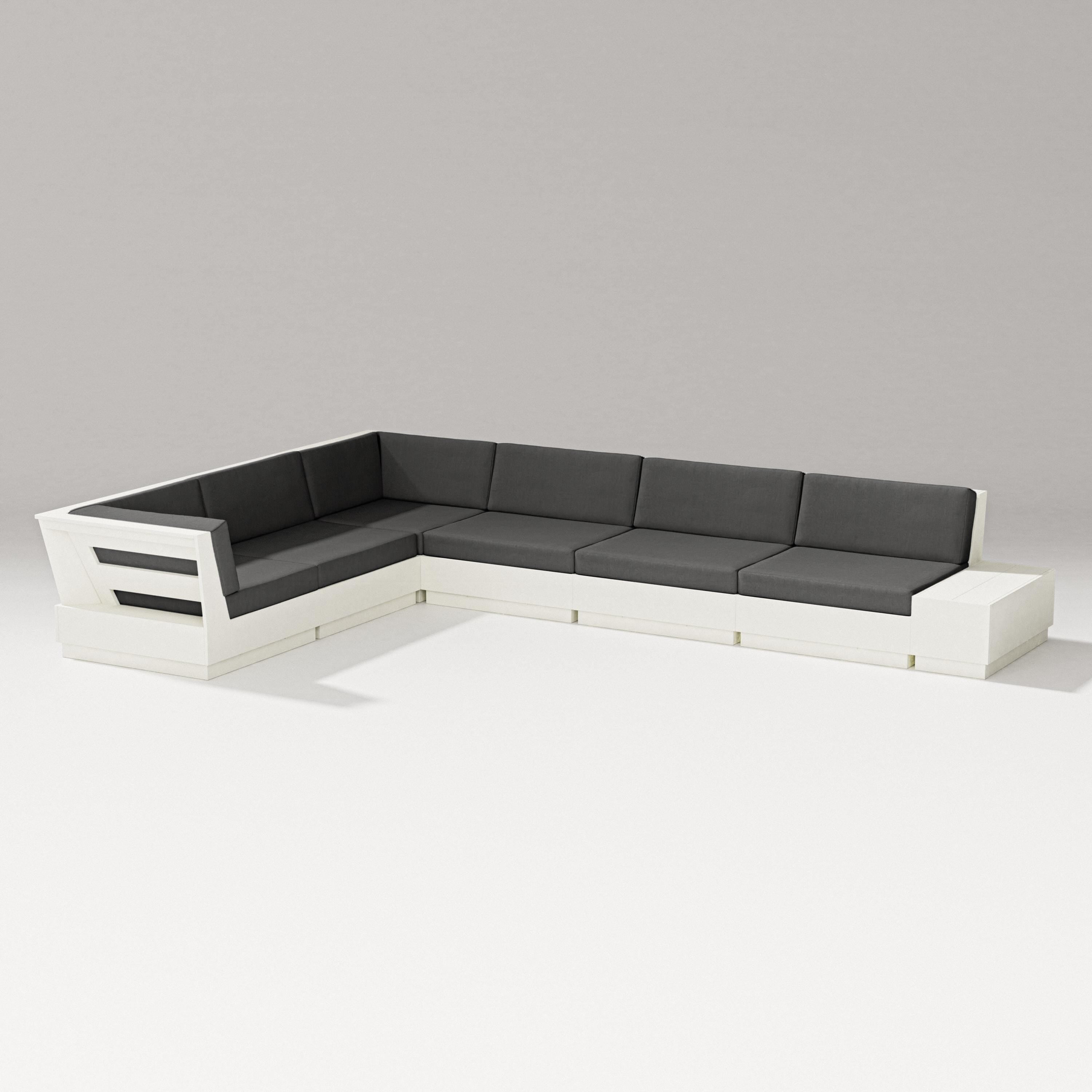 PW Designer Series Elevate 7-Piece Corner Sectional in Vintage White / Spectrum Carbon