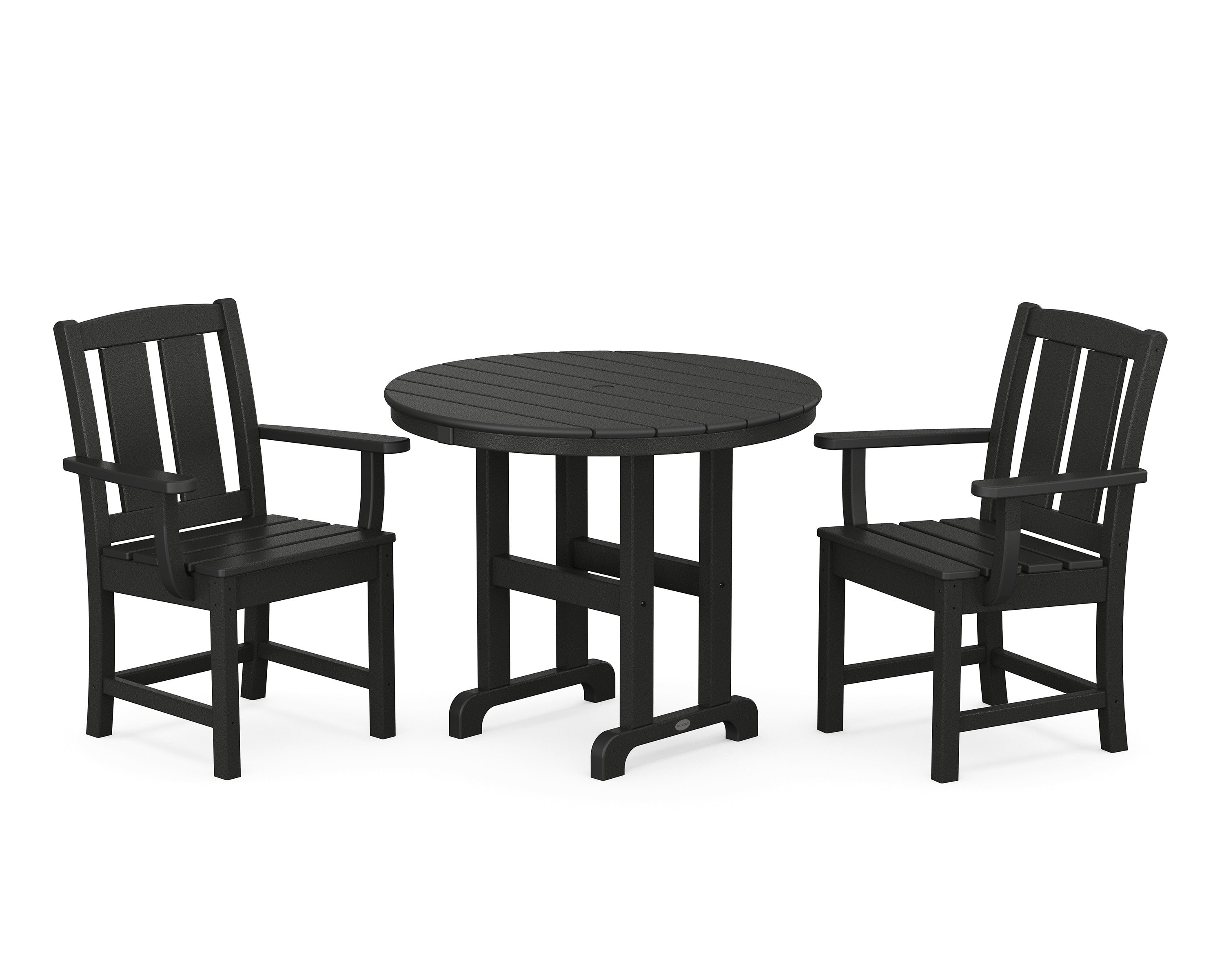 POLYWOOD® Mission 3-Piece Farmhouse Dining Set in Black