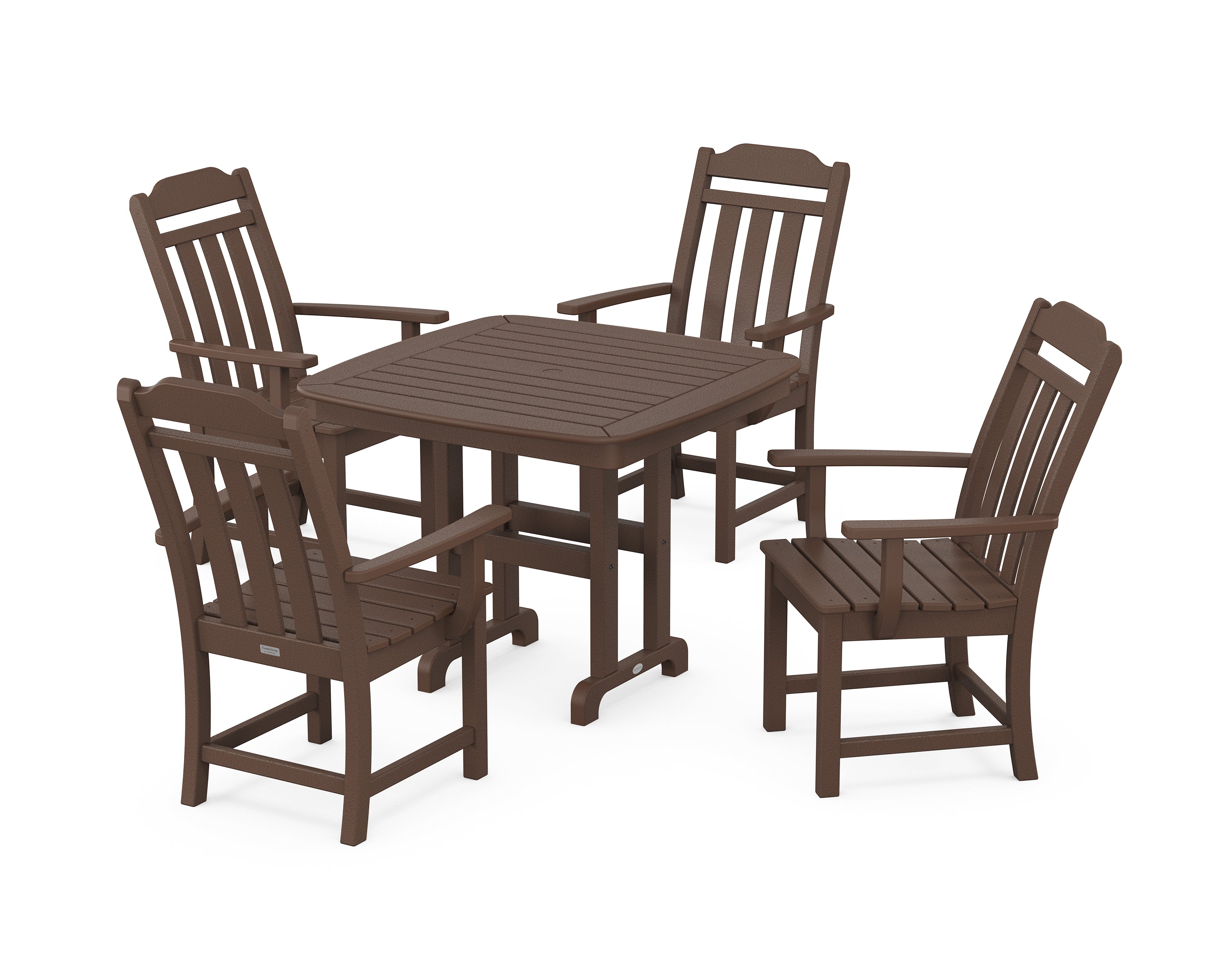 Polywood Country Living 5-Piece Dining Set in Mahogany