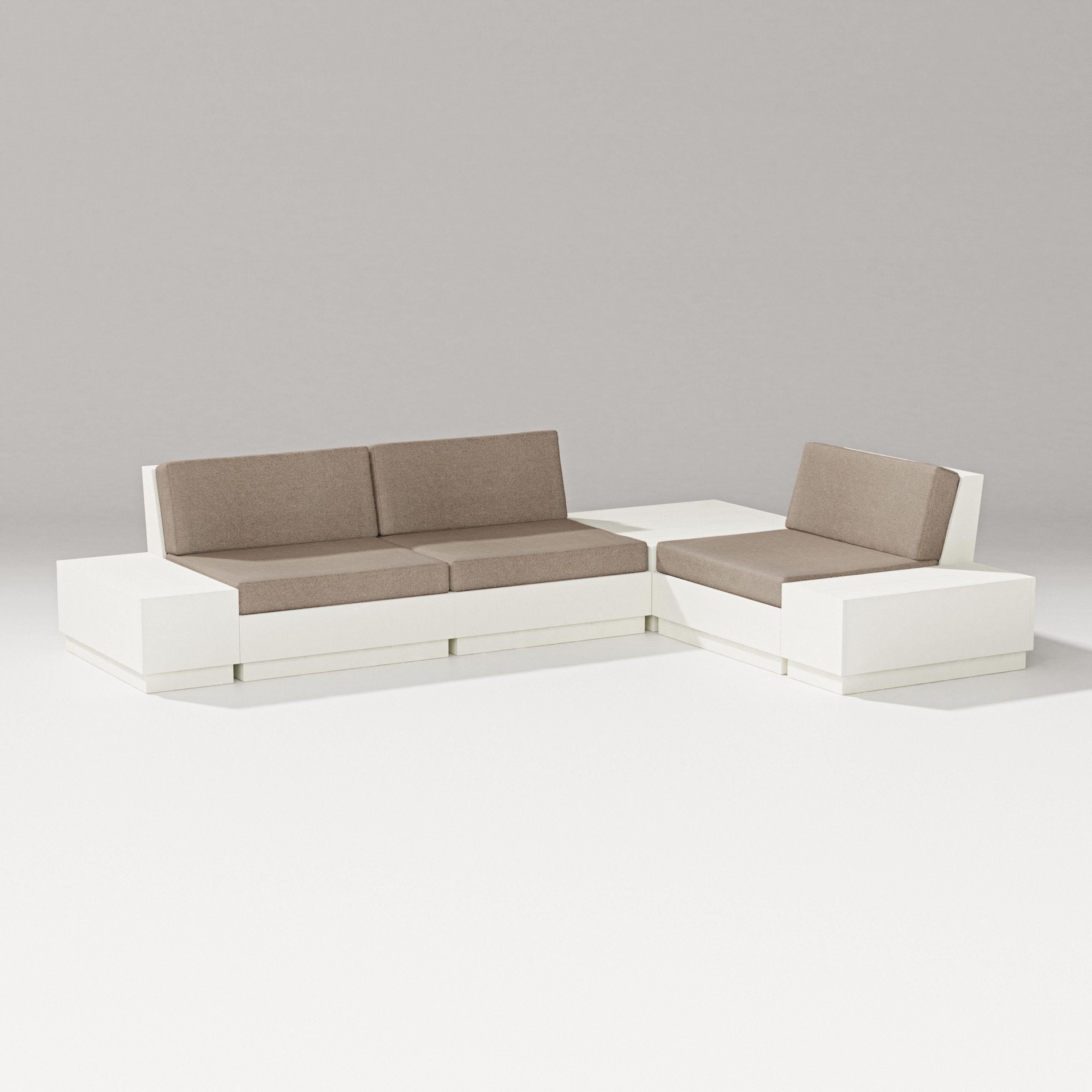 PW Designer Series Elevate 6-Piece Corner Sectional in Vintage White / Spiced Burlap