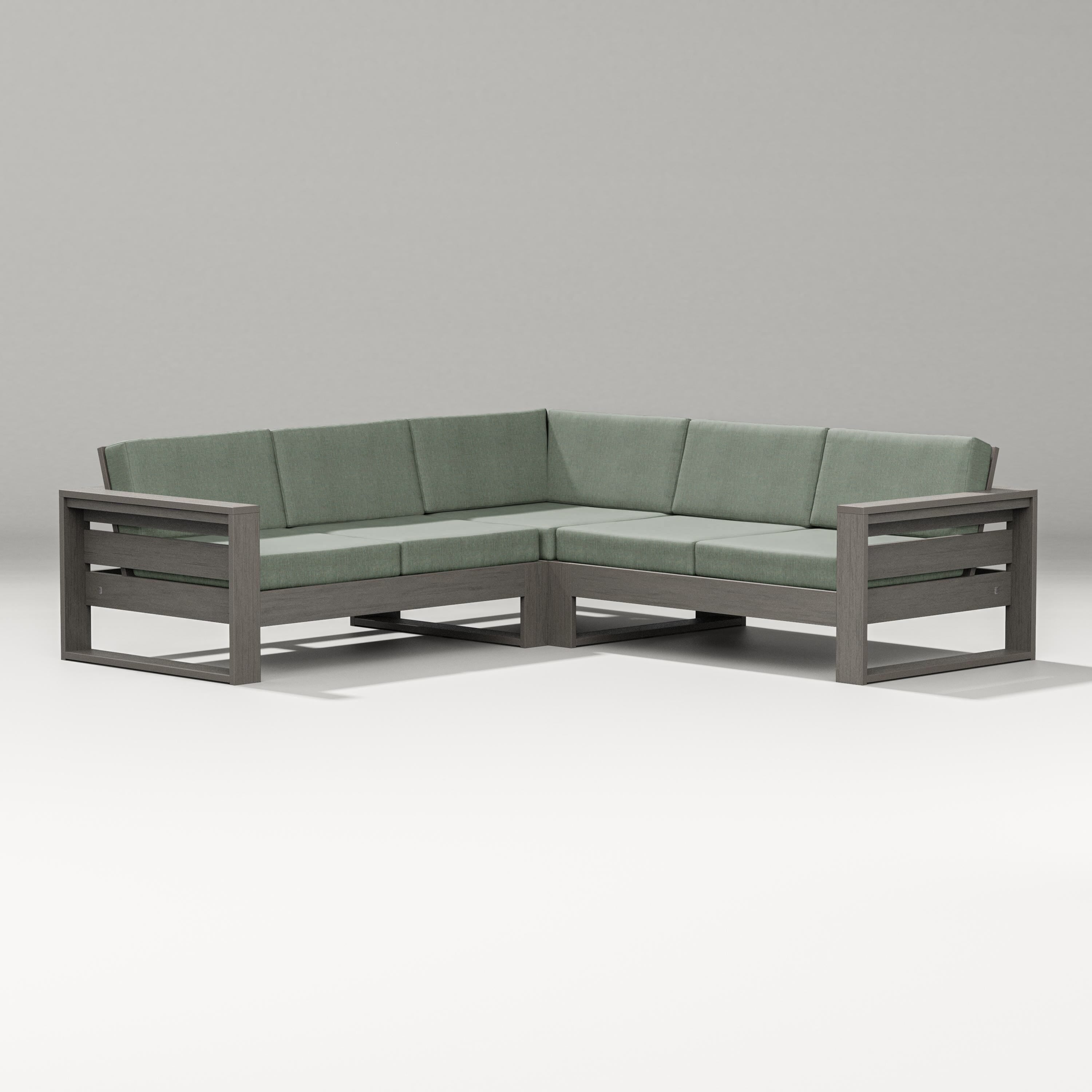 PW Designer Series Latitude Corner Sectional in Driftwood / Cast Sage