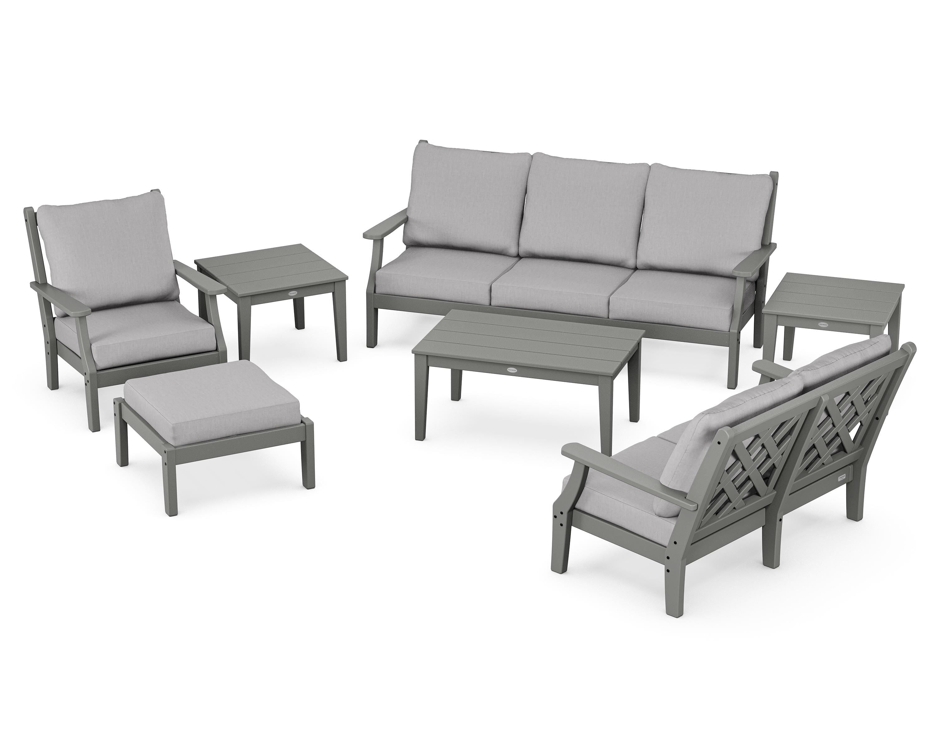 Country Living Wovendale 7-Piece Deep Seating Set in Slate Grey / Granite