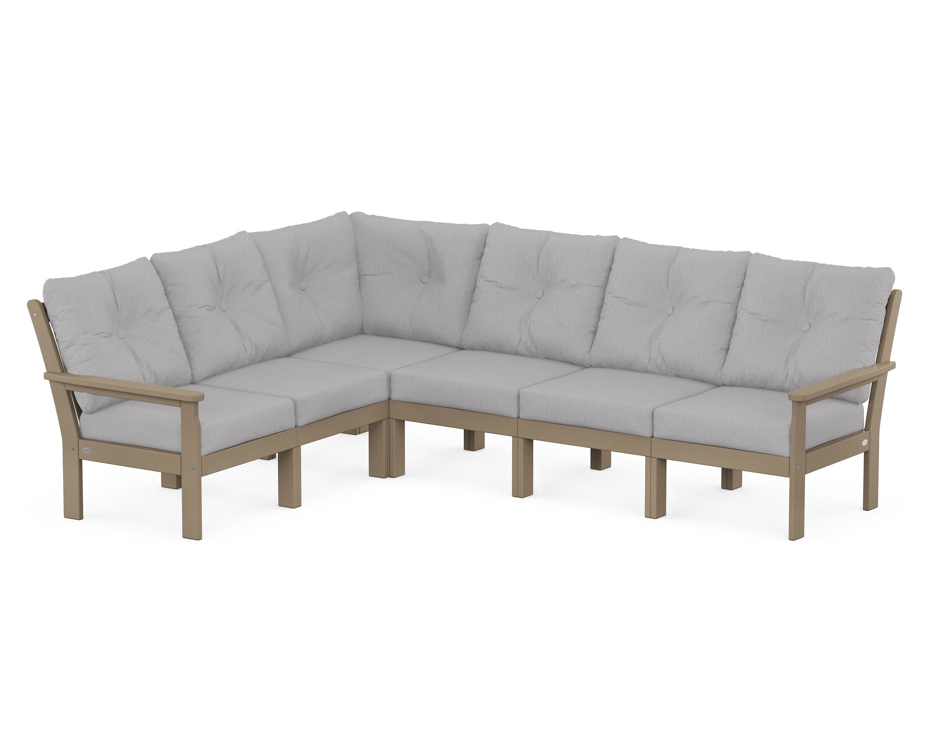 POLYWOOD Vineyard 6-Piece Sectional in Vintage Sahara / Granite