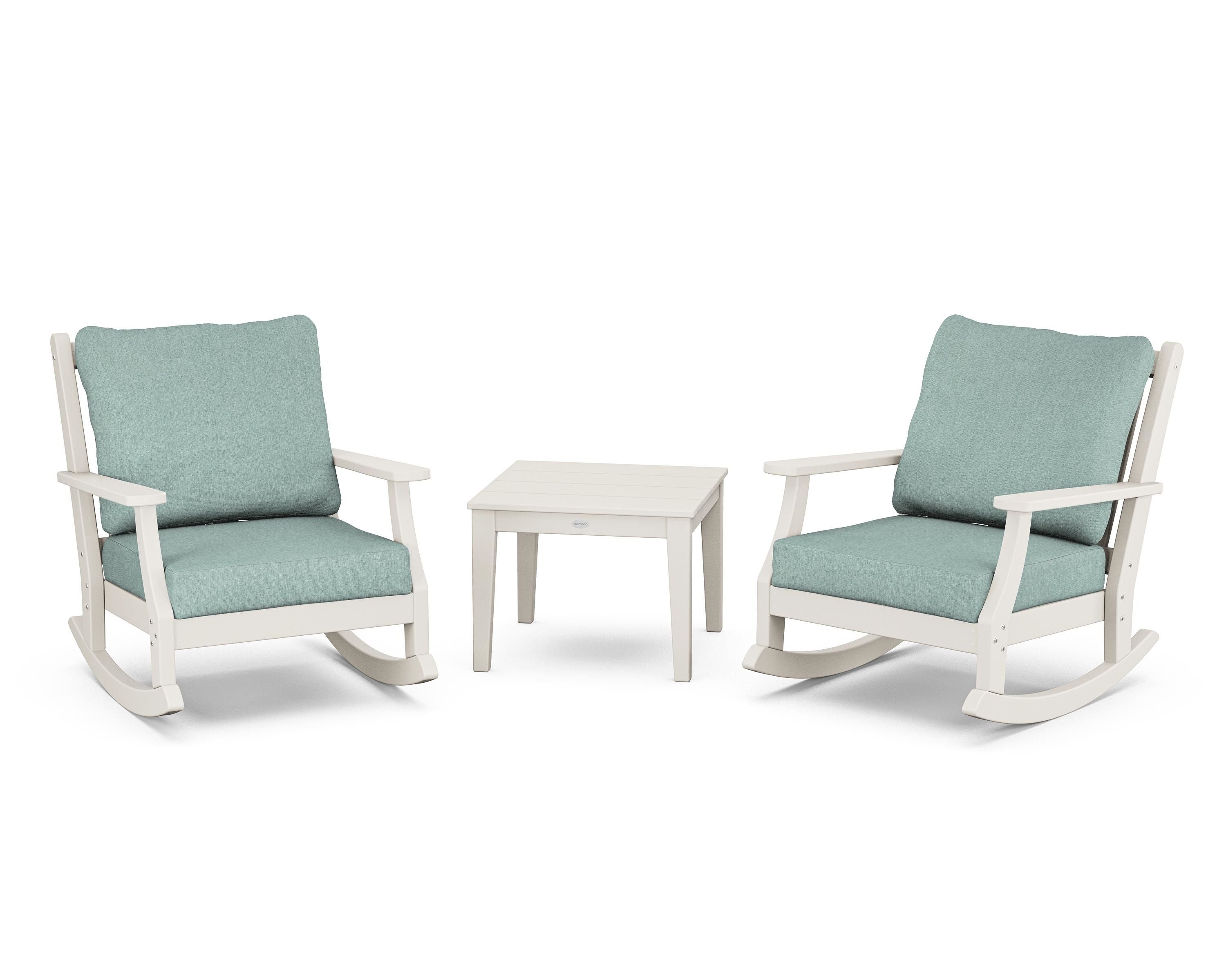 Country Living Wovendale 3-Piece Deep Seating Rocker Set in Sand / Glacier Spa